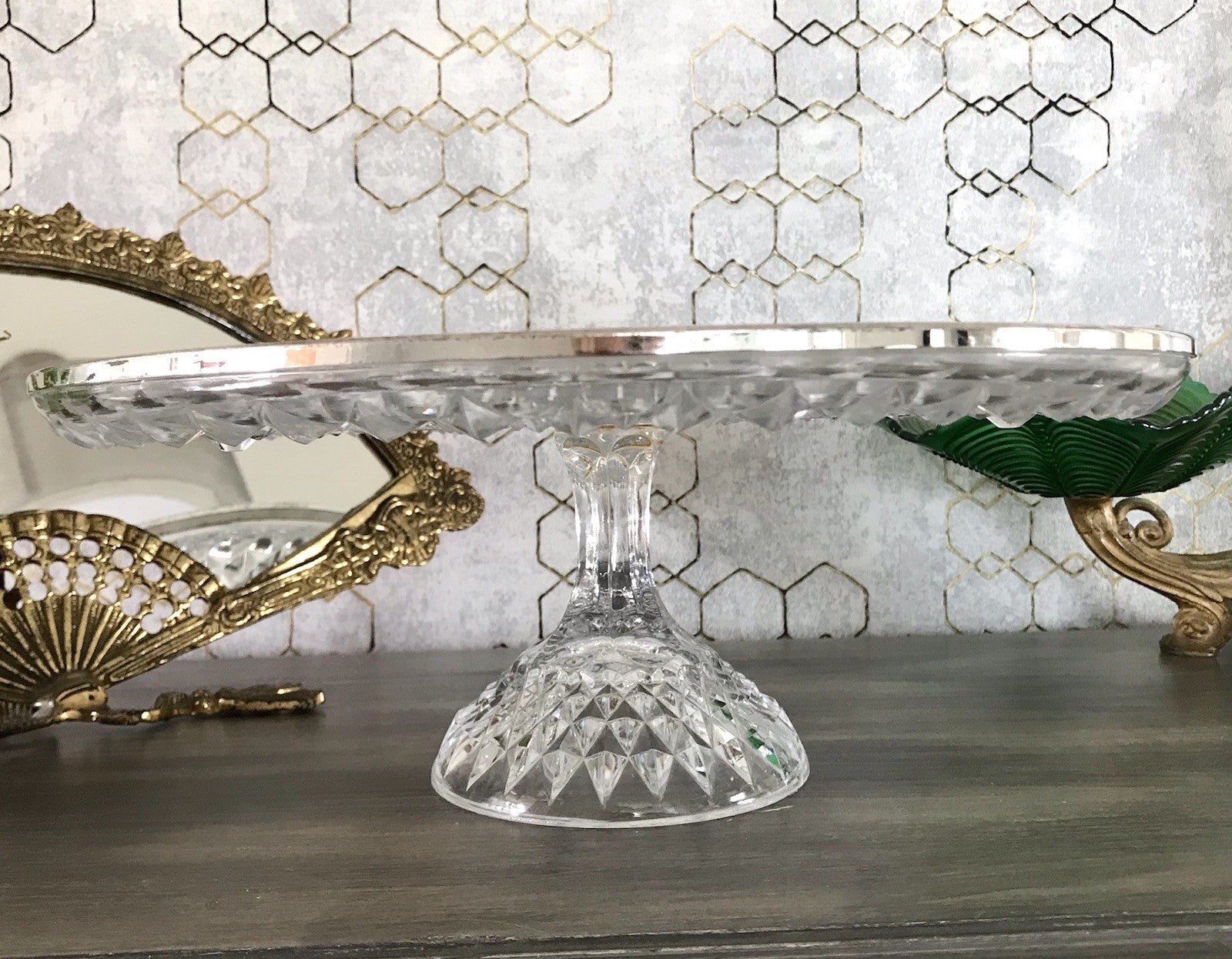 Vintage WMF Tortenständer Tortenplatte Glas Kristallglas Bleikristall Diadem