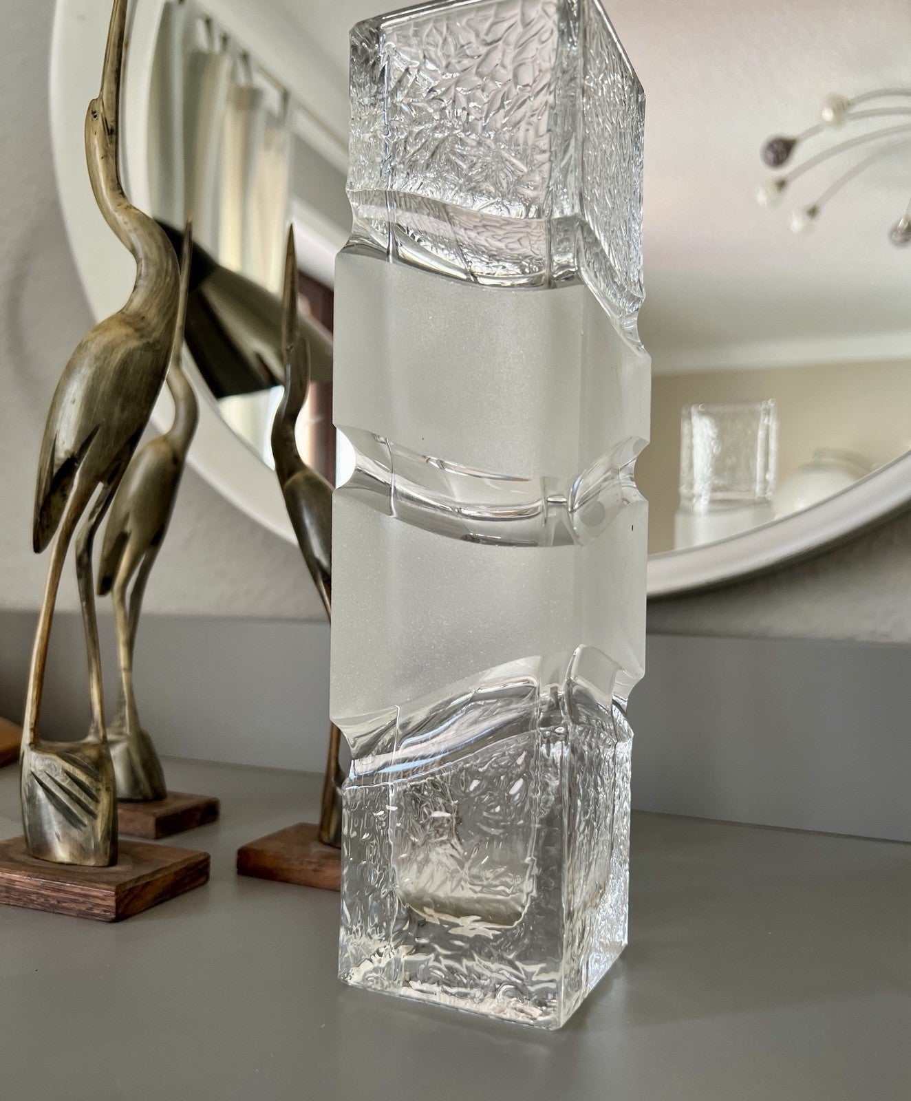 Vintage Peill&Putzler 60er 70er Glas Vase Blockvase Glasvase Polar schwer