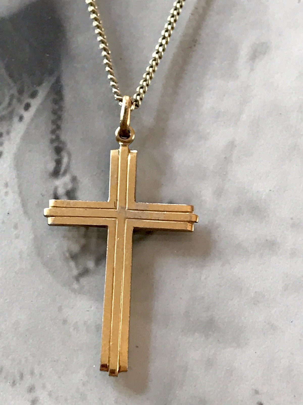 Antik? Vintage Kettenanhänger  Anhänger gold Amerikan Doublè Kreuz