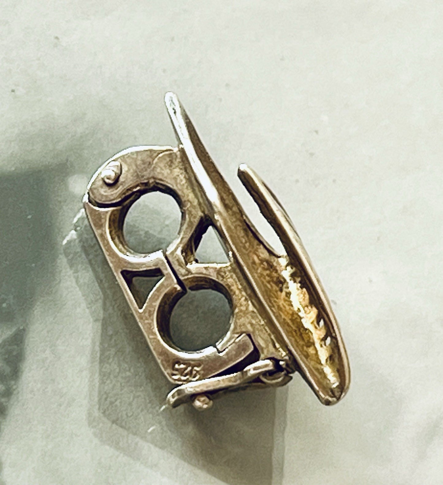 Vintage alt Perlenkettenschließe Wechselschließe DAMEN 925 Silber vergoldet