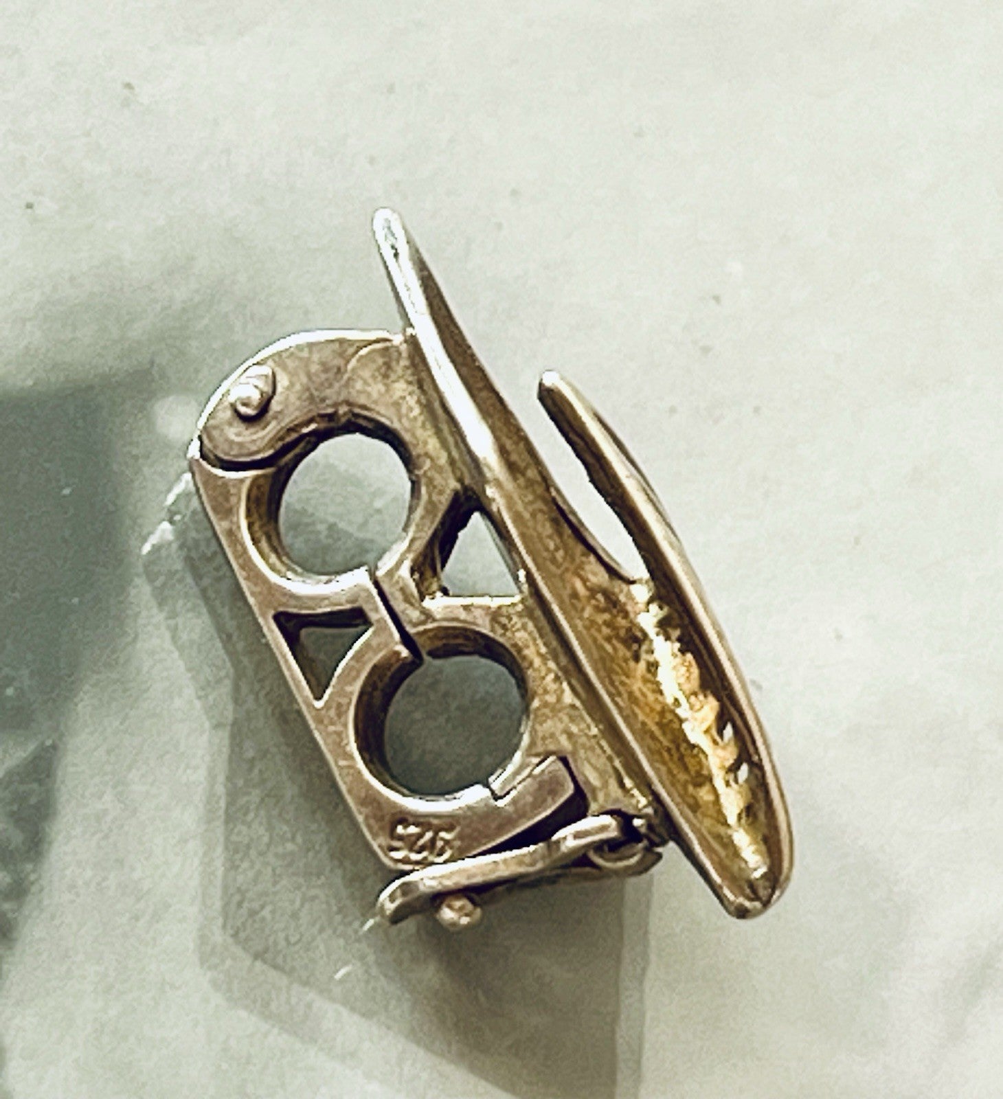 Vintage alt Perlenkettenschließe Wechselschließe DAMEN 925 Silber vergoldet