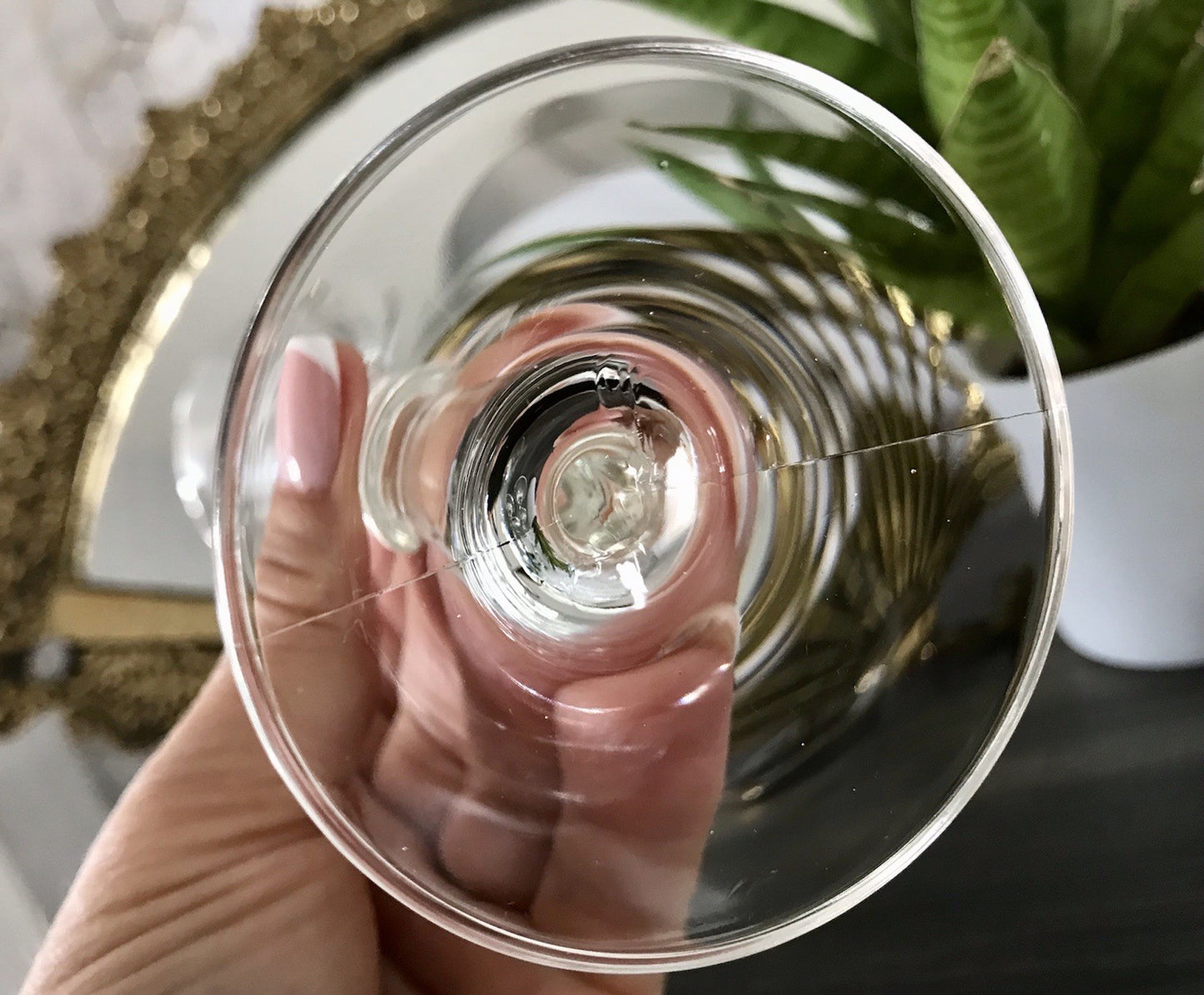 Antik Alt 6 Cherrygläser Gläser Kristallglas graviert