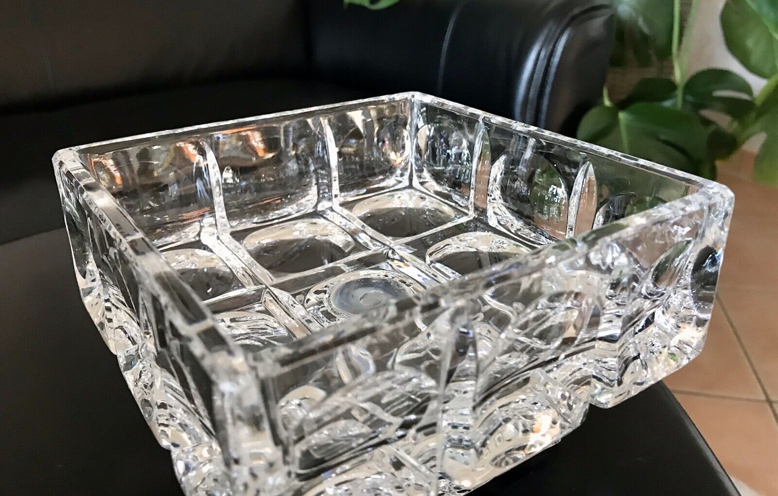 Alt Vintage 60er Bleikristall Schale Glasschale Kristallglas m. Fuß Glas Schwer