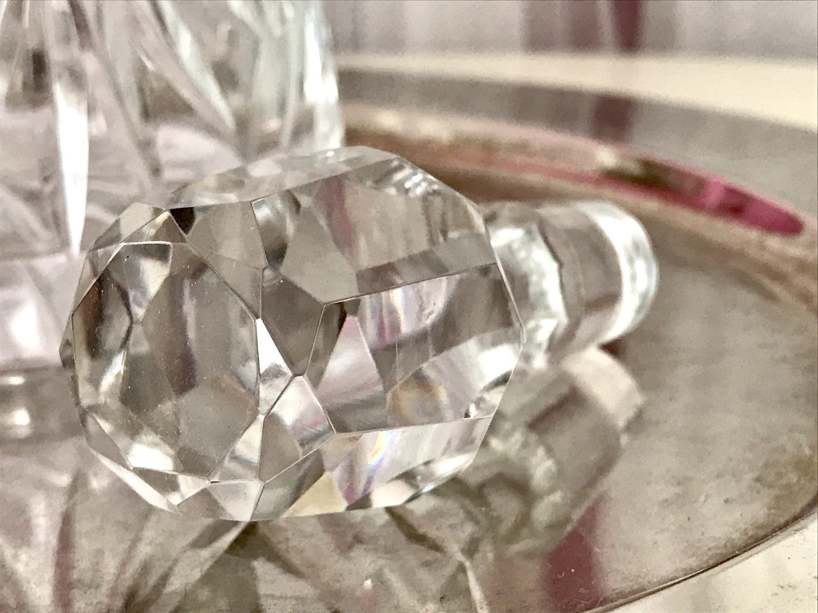 Antik Art Déco Glaskaraffe Karaffe Kristallglas wundervoll Bleikristall Edel