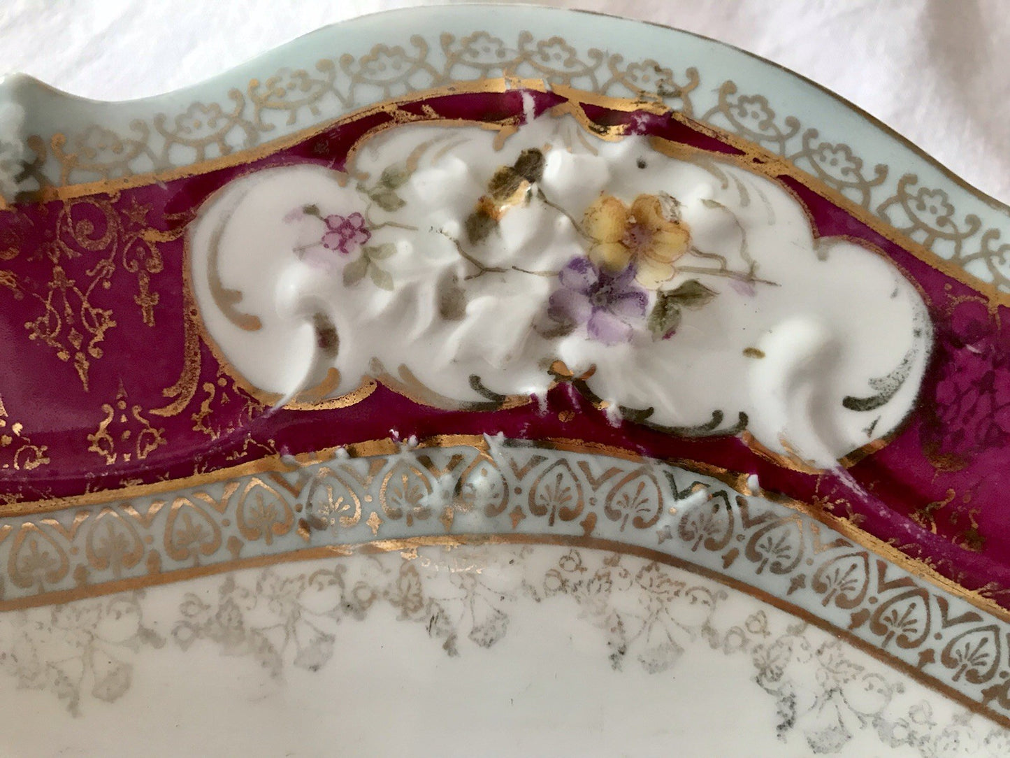 Antik Carl Tielsch Porzellan Schale Zierschale ~ 1870 Maria Leszczynska Porträt