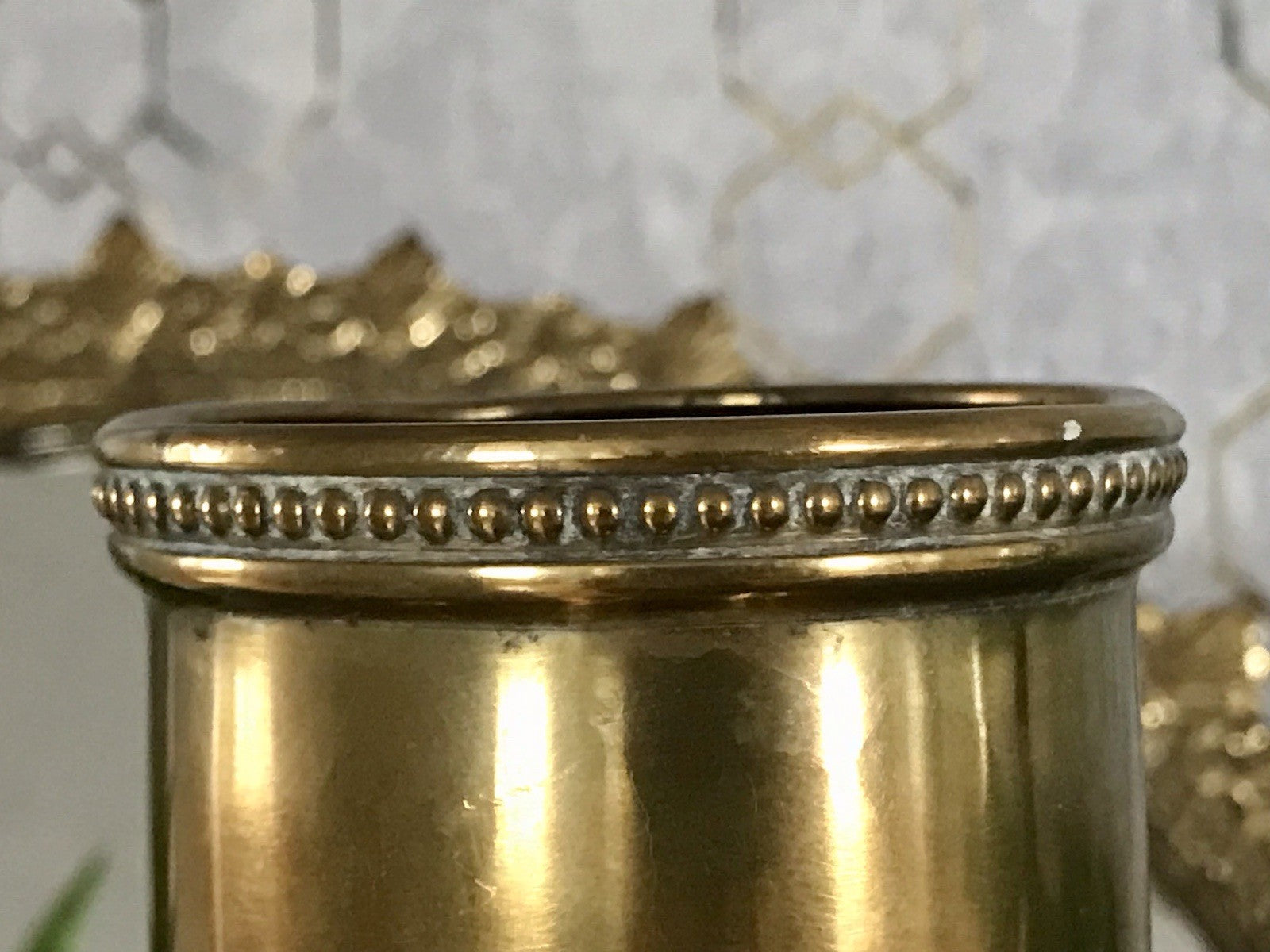 Antik WMF Straußenmarke Jugendstil Art Déco Messing Vase Relief