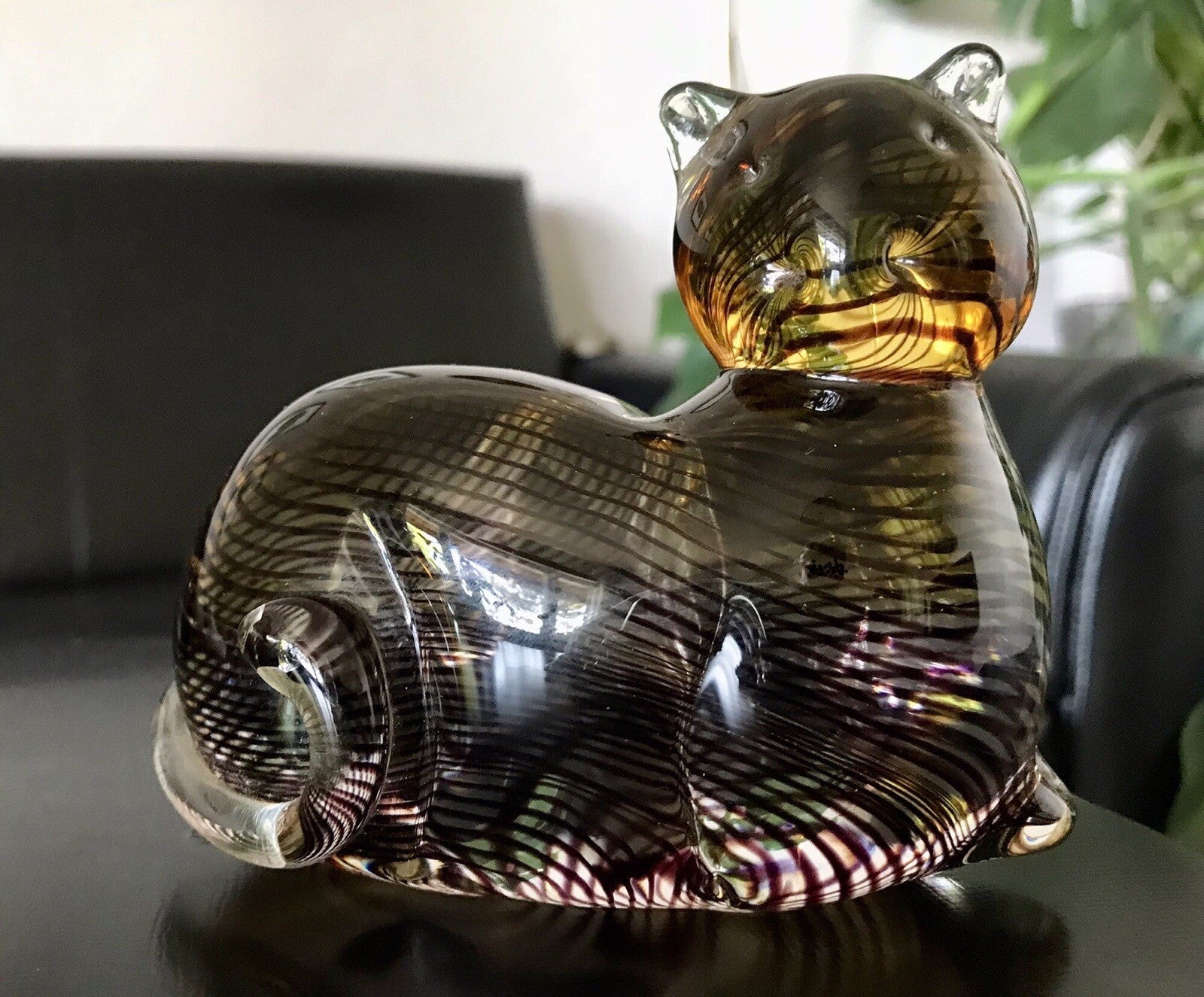 Vintage Murano? 60er Katze Figur Skulptur Briefbeschwerer Glas mundgeblasen