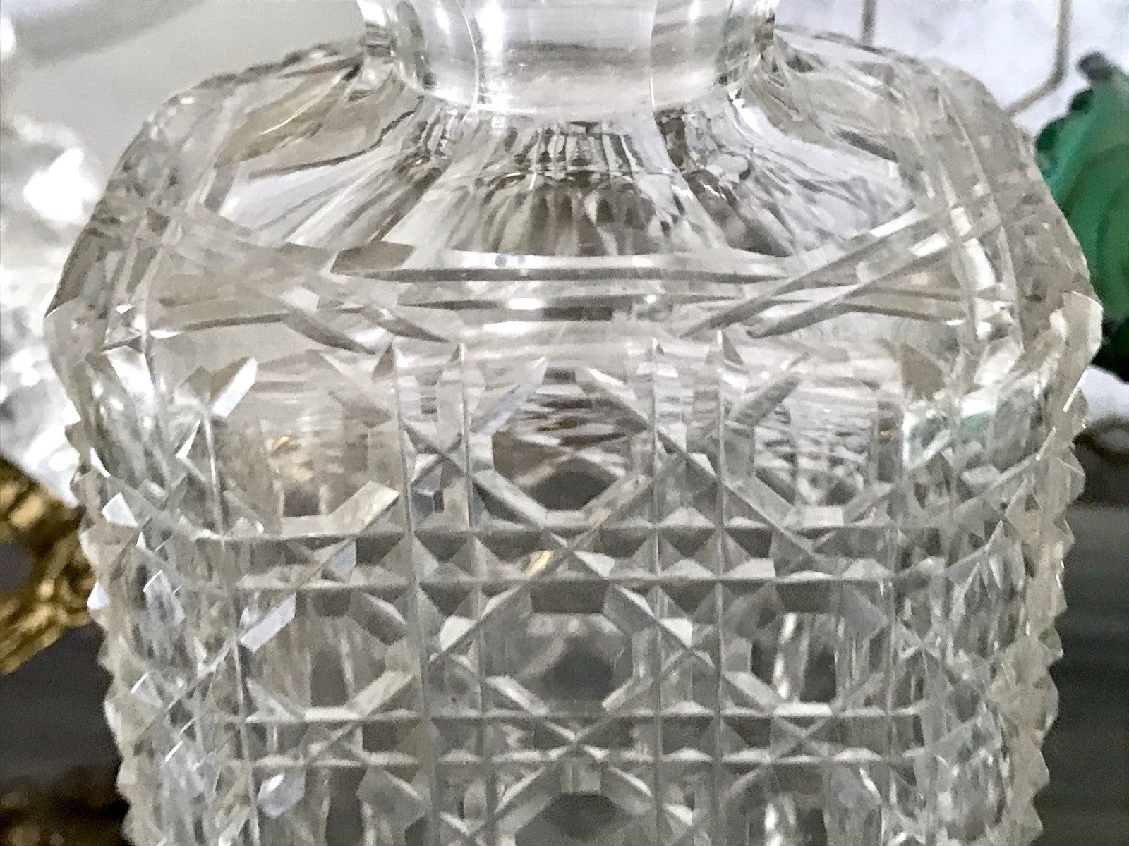 Antik ~1890 Baccarat 1x Glaskaraffe Karaffe Schnitt Bleikristall Edel! Dekanter