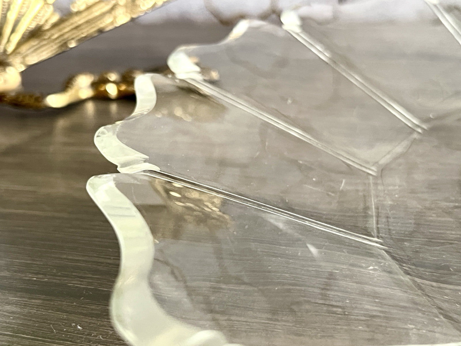 Antik Biedermeier Groß  Schale Teller Glasschale um 1850 geschnitten