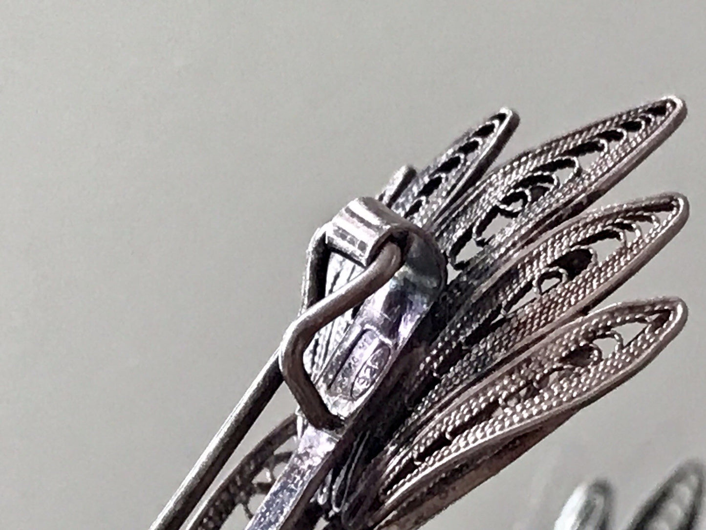 Antik filigran Blüte Blume 2in1 Anhänger Kettenanhänger Brosche Silber