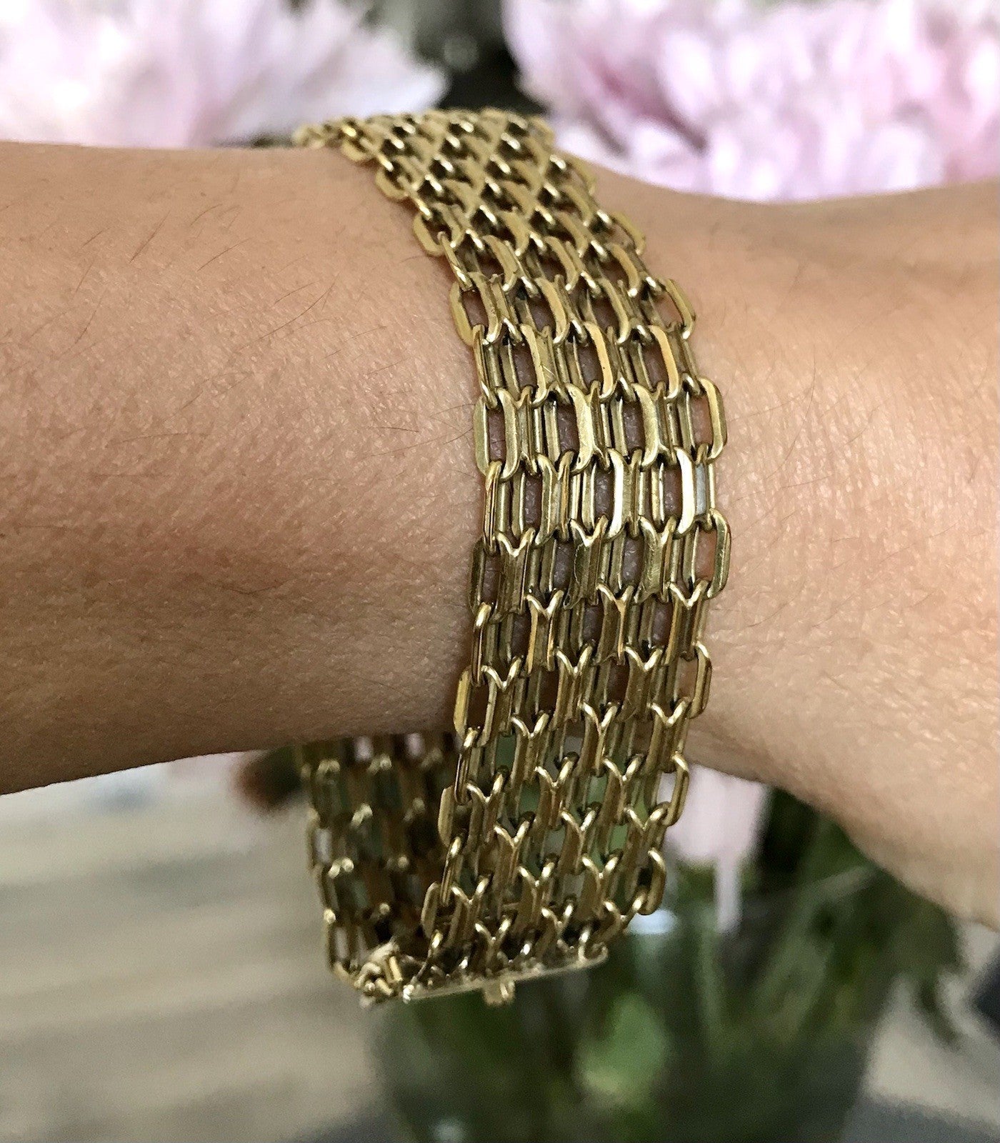 Vintage Teppicharmband Armband vergoldet Amerik. Doublè