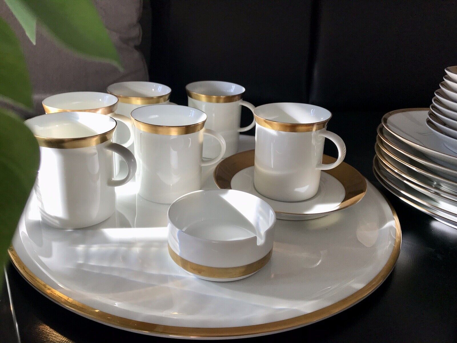 Vintage 60er Rosenthal Porzellan Kaffeeservice weiß gold Kurfürstendamm Studio