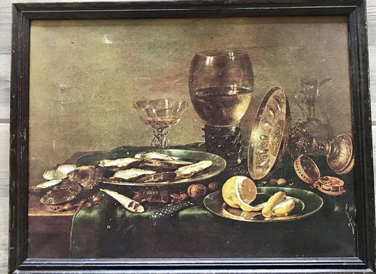 Replik Gemälde Willem Klaesz Heda Stilleben mit Austern Kunst  Rahmen Leinwand