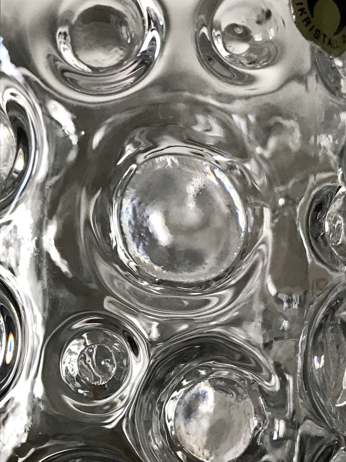 Vintage 60er 70er Design hohe Glasvase Glas Vase Bubble Op Art Hirschberg