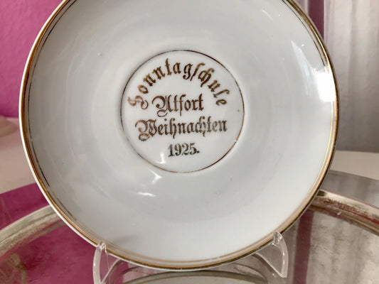 Antik Art Déco Porzellan 1  Teller Sonntagschule Weihnachten Altford 1925