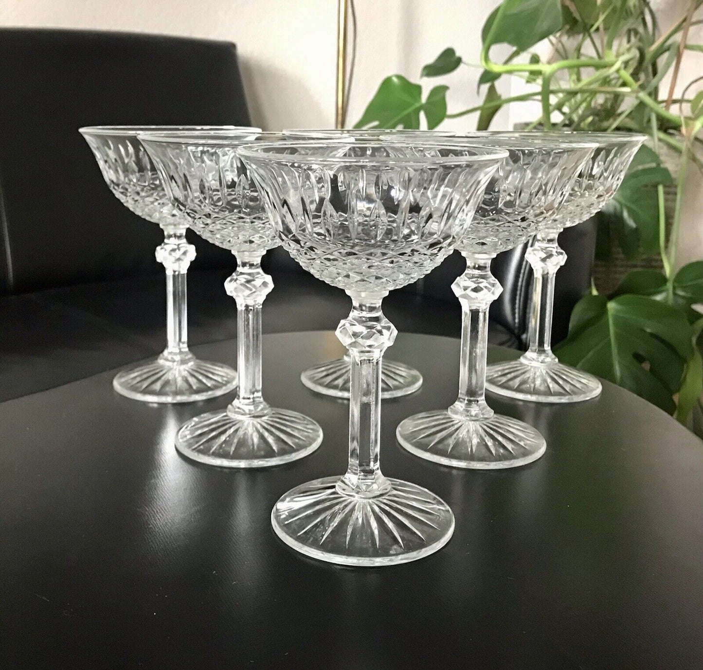 Vintage 6 Sekt Champagnerschalen Gläser Sektschalen Glas