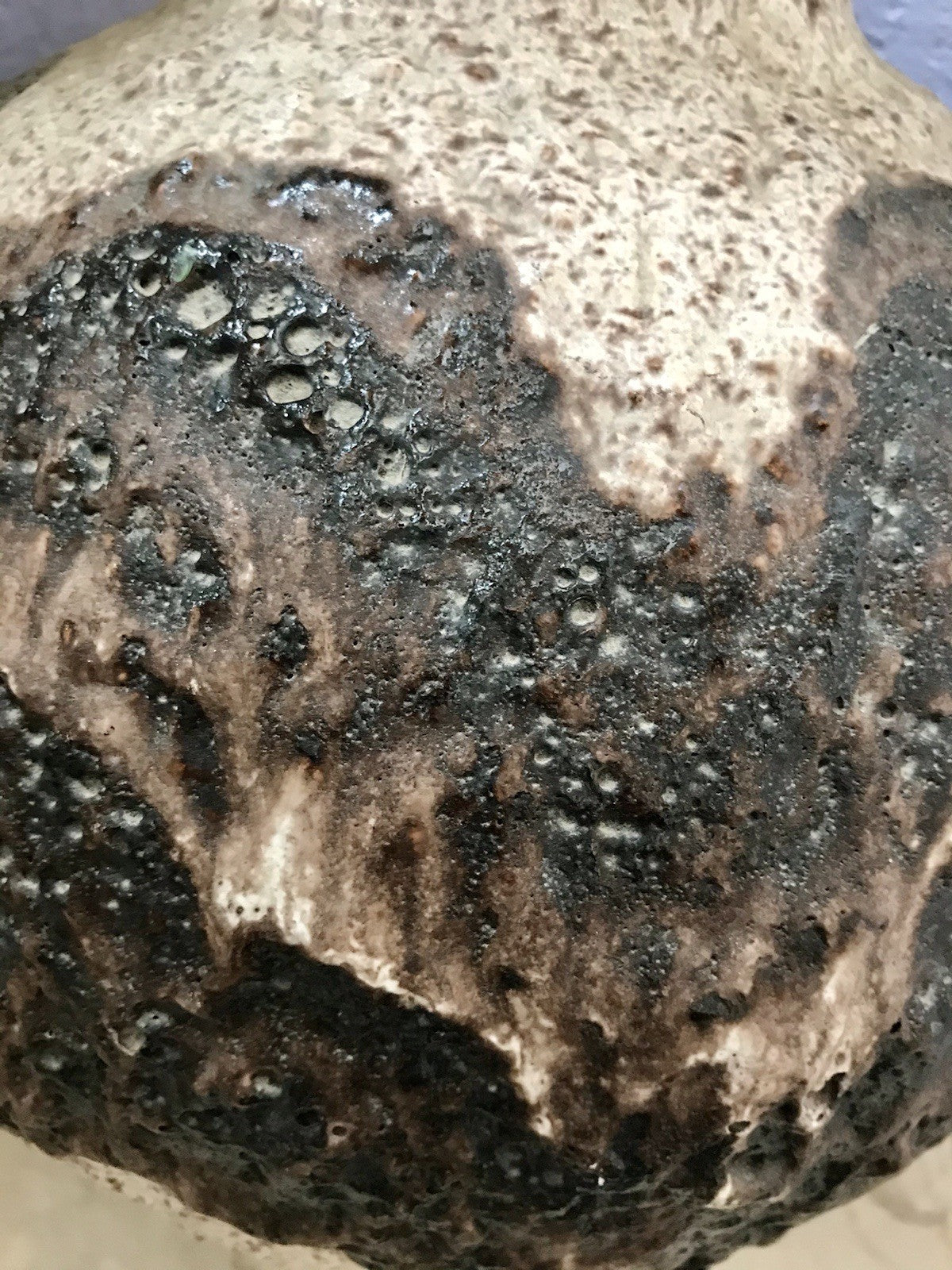 Vintage 60’s Vase Mid Century Steingut Keramik Dümler Breiden Kunstvoll Fat Lava