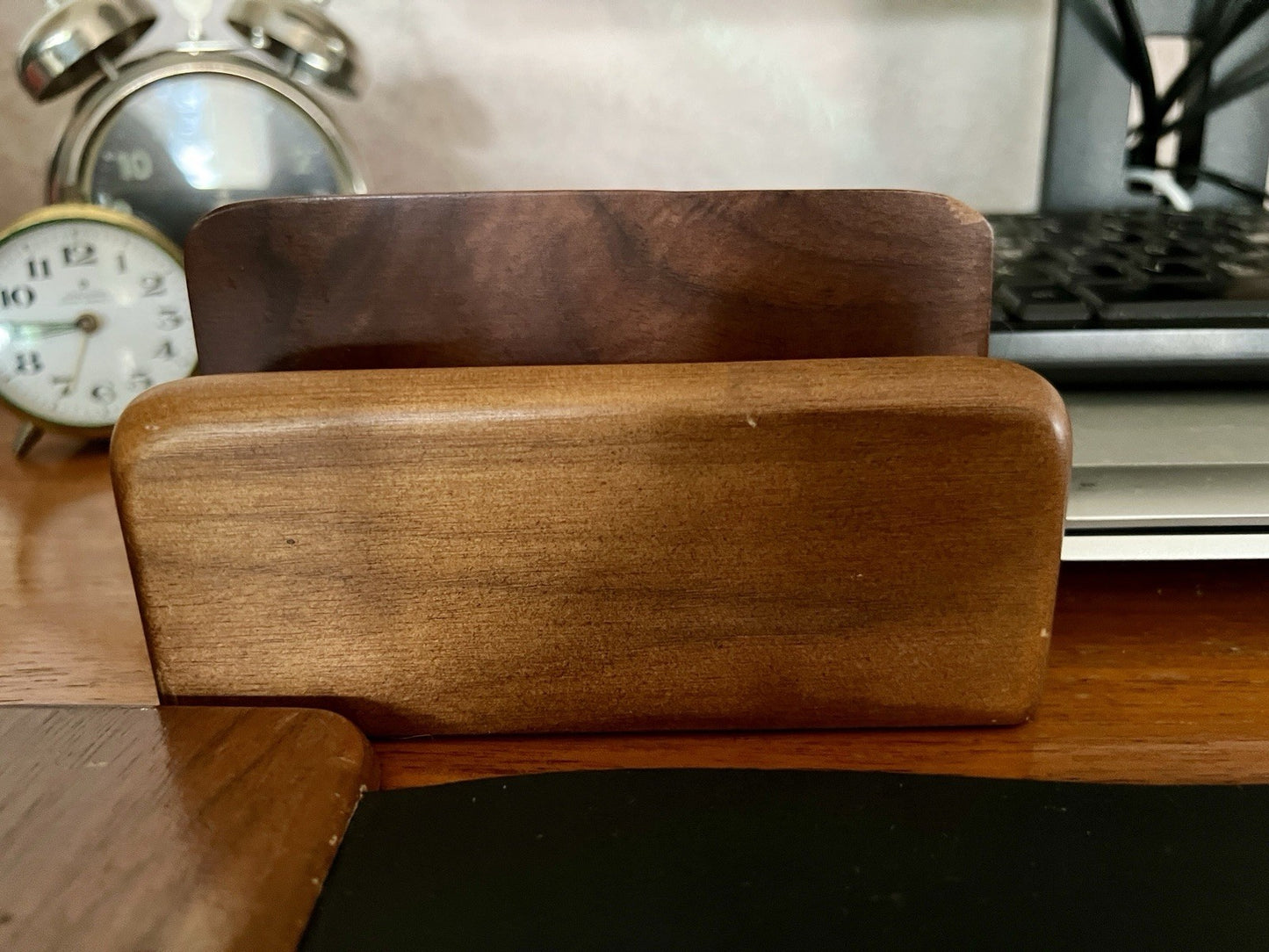 Vintage Schreibtisch Garnitur Organizer Holz Ablage Stifthalter Schreibauflage