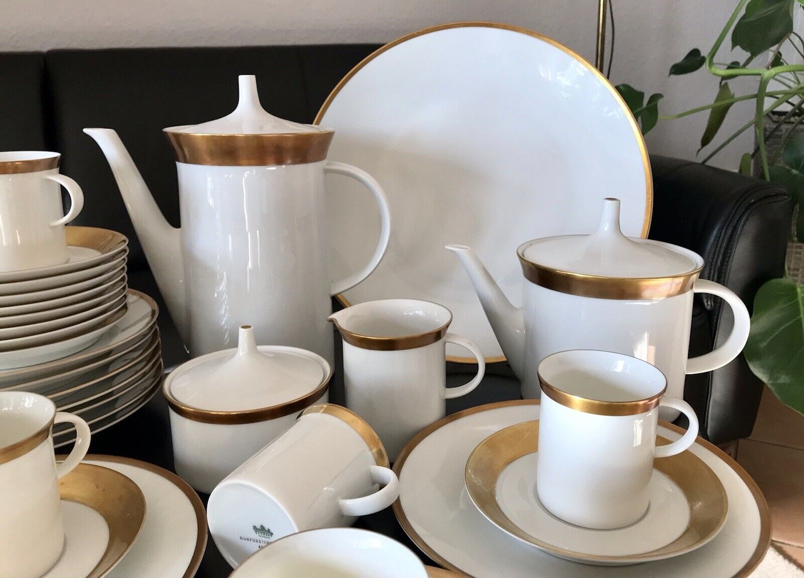 Vintage 60er Rosenthal Porzellan Kaffeeservice weiß gold Kurfürstendamm Studio