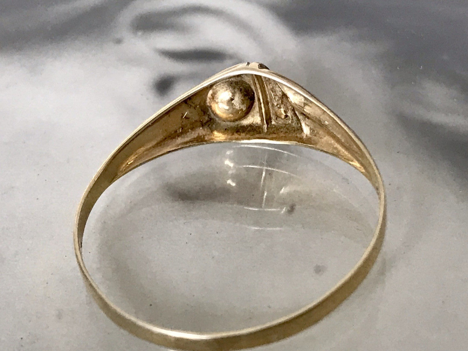 Vintage 1980er Ring blauer Stein Türkis? 925 Silber vergoldet Gr.67