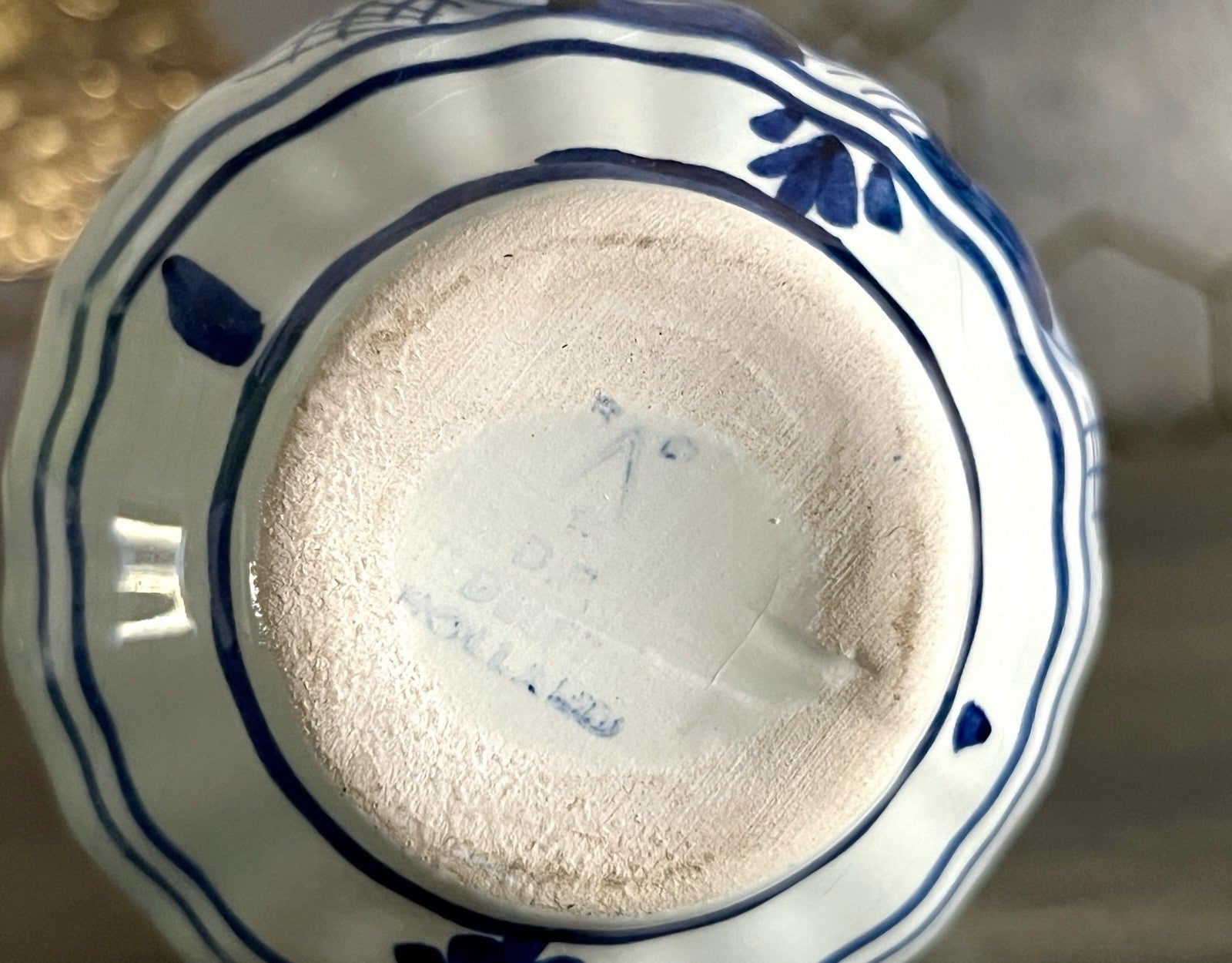Vintage Fayence Keramik kleine Vase handbemalt Delfter Keramik Holland