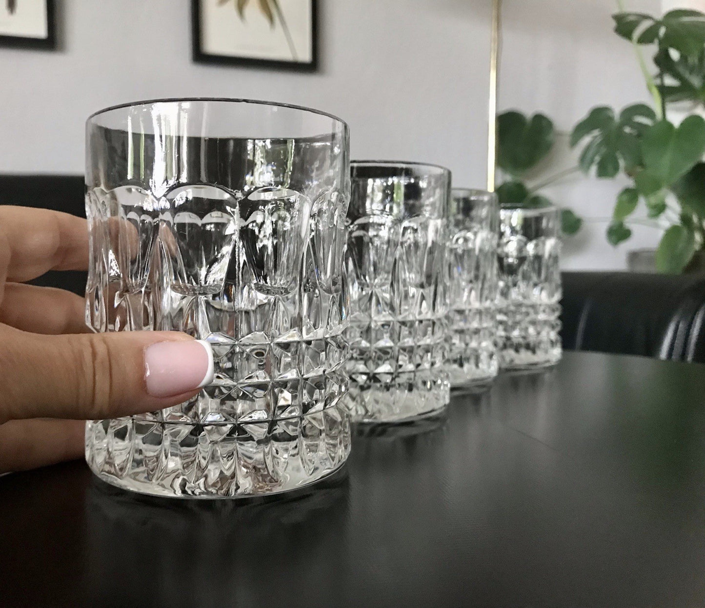 Vintage 4x edel Whisky Gläser  Tumbler Becher Kristallglas Nachtmann Edel