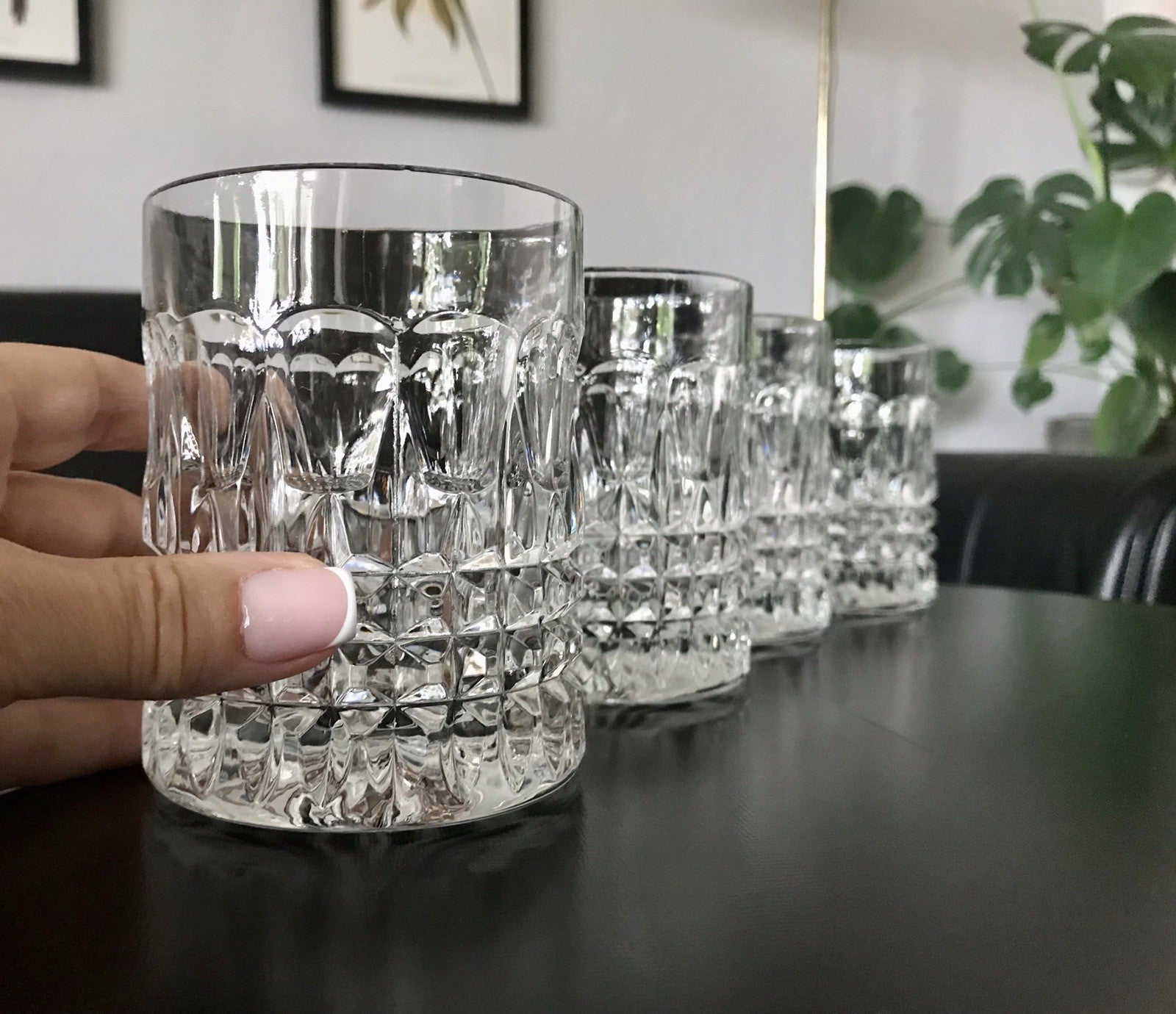 Vintage 4x edel Whisky Gläser  Tumbler Becher Kristallglas Nachtmann Edel