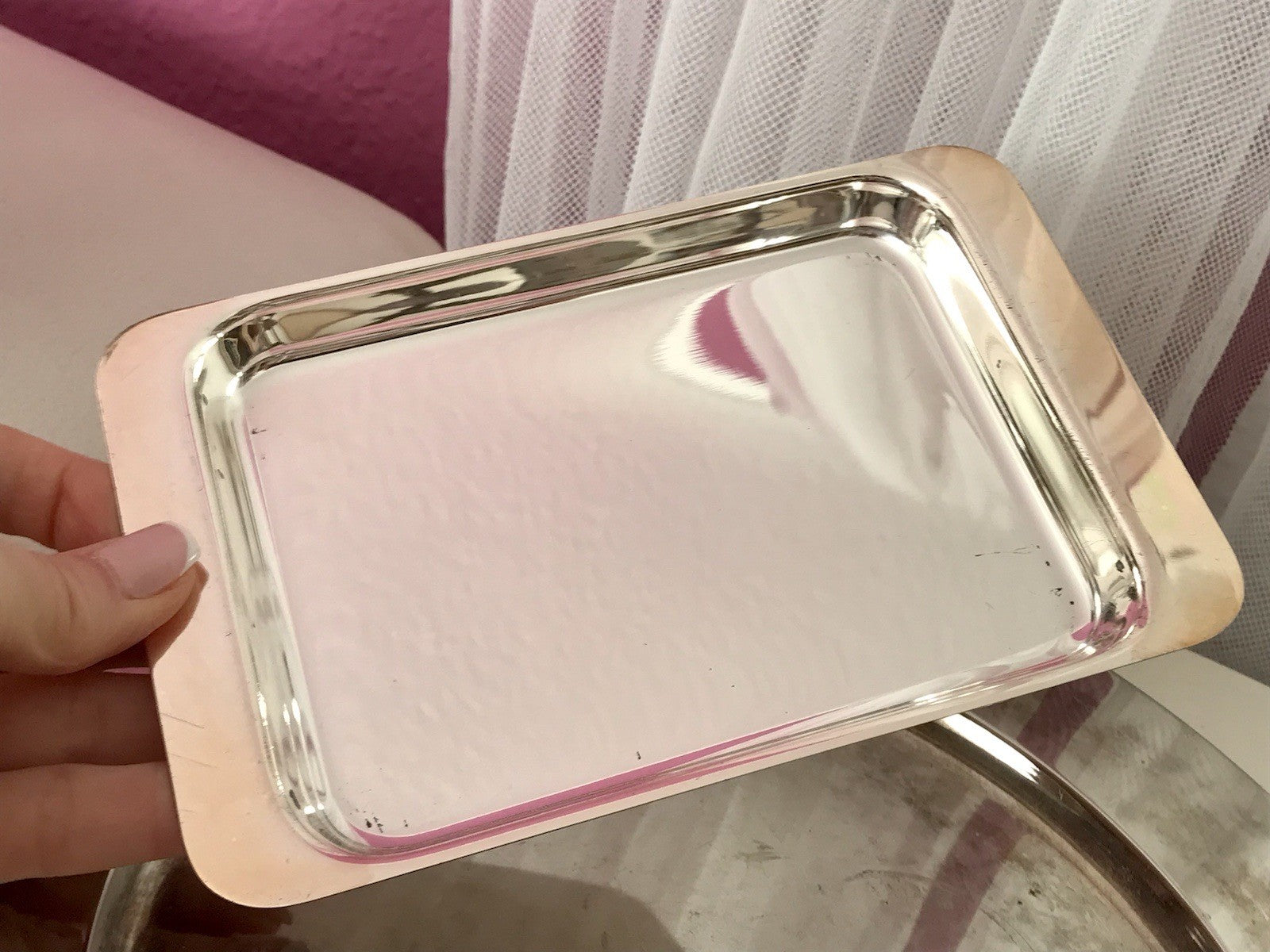 Vintage alt WMF Butterschale versilbert mit Kristallglas Einsatz Wagenfeld Ära