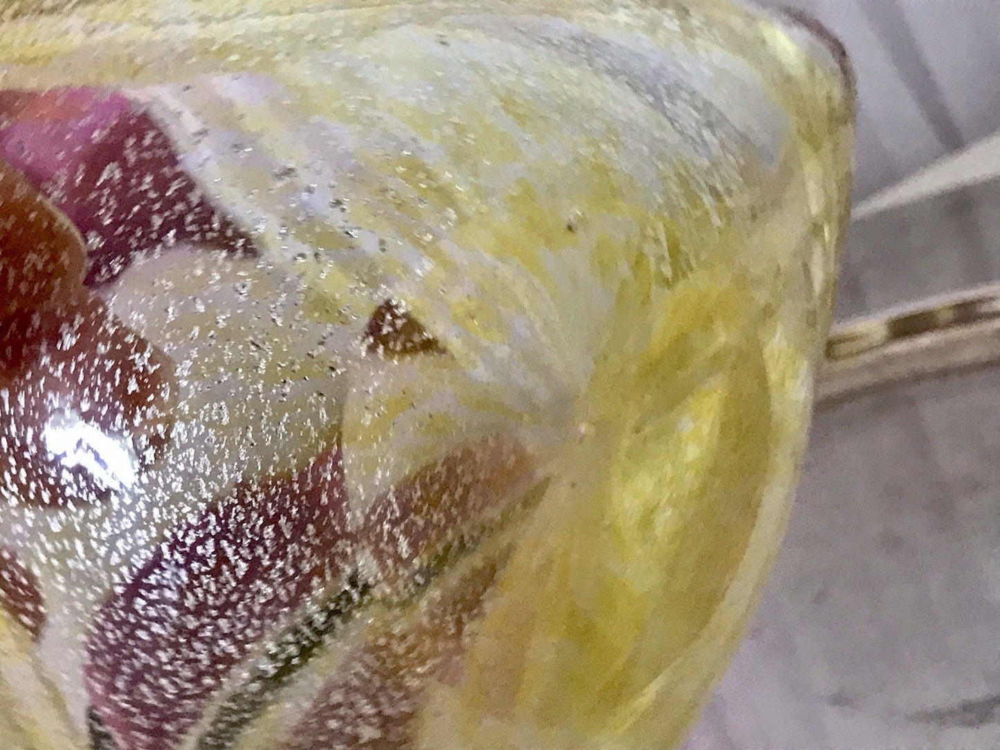 Murano 60er 70er Jahre Aschenbecher Schale Glas gelb So Schön! schillernd