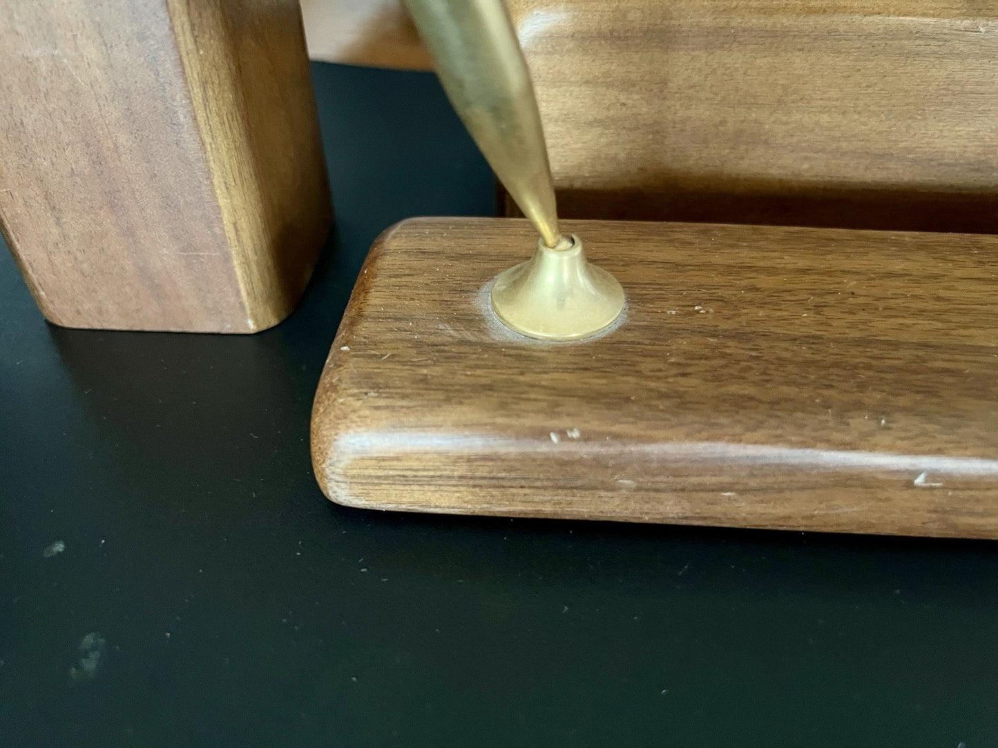 Vintage Schreibtisch Garnitur Organizer Holz Ablage Stifthalter Schreibauflage