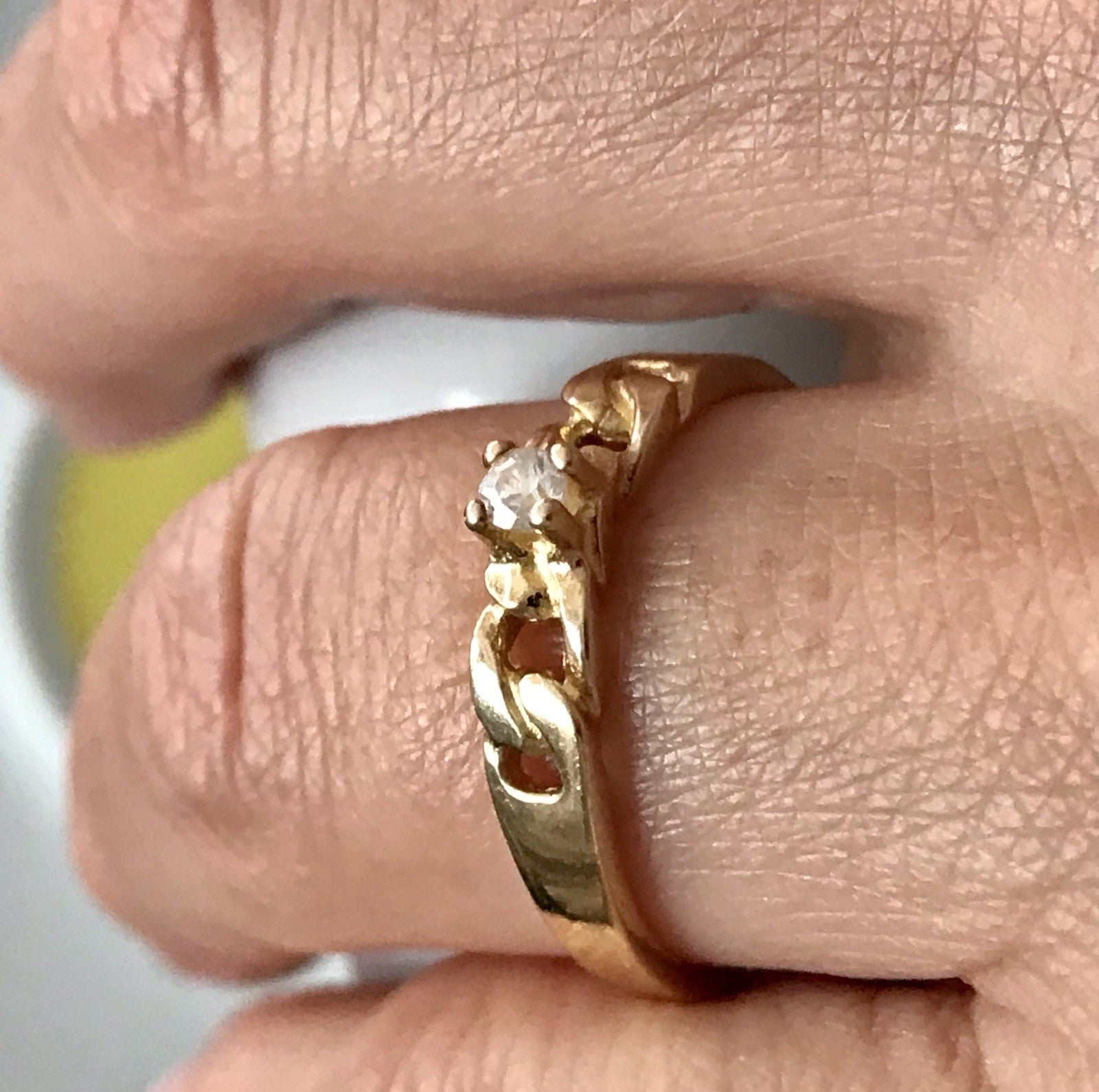 Vintage Damen Ring Silber 925 Gr.59 farbloser Stein Solitär 18,8 vergoldet