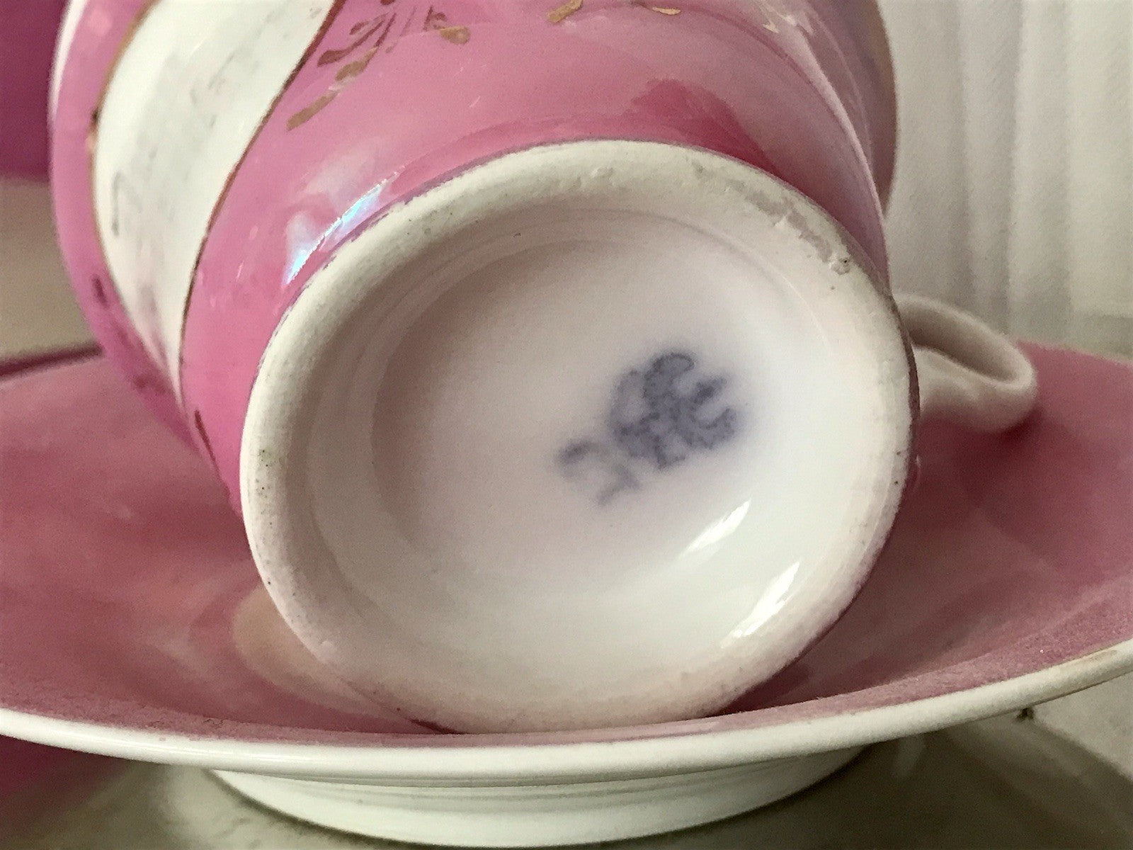 Antik Porzellan Andenken Becher Gedeck Sammeltasse Tasse „Zum Andenken“ Tielsch