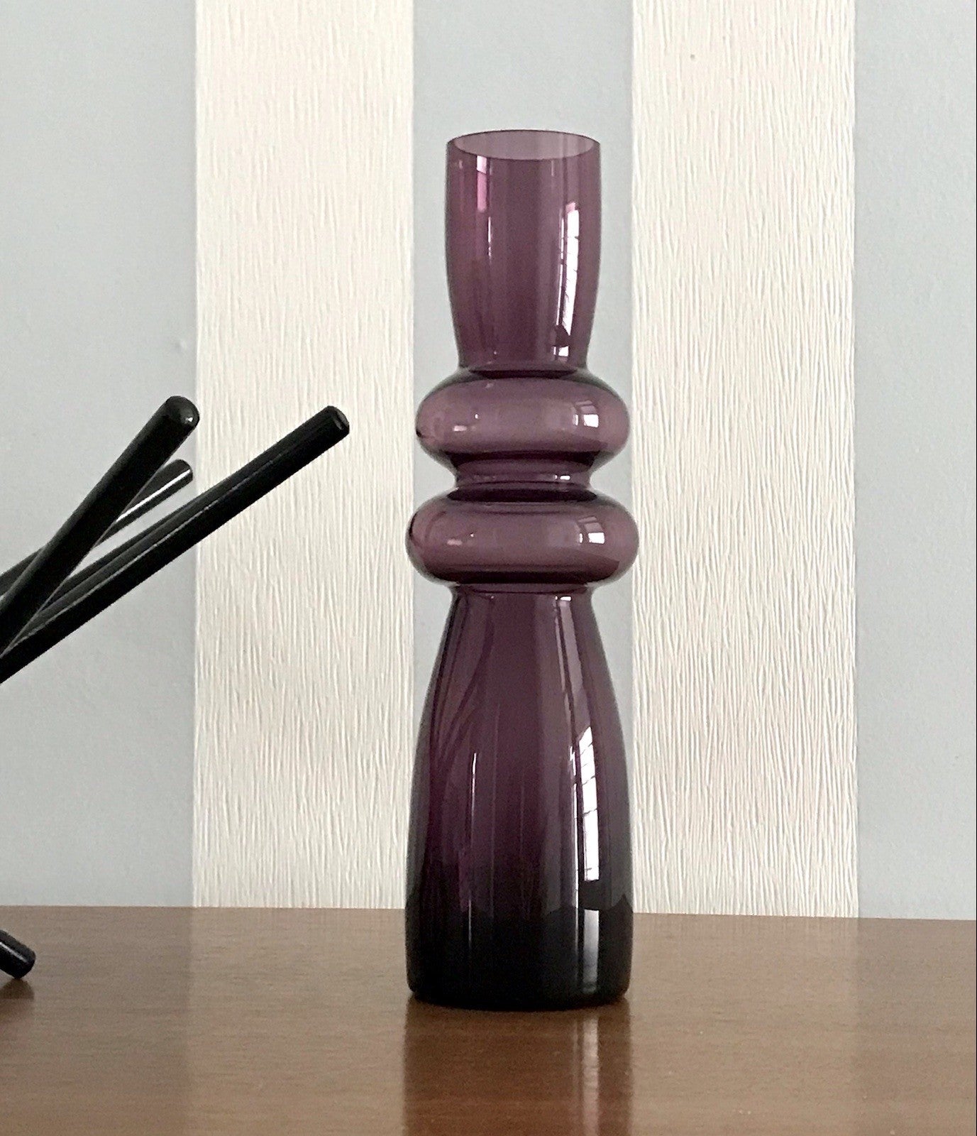 Vintage mid century Vase 60er 70er Glasvase mundgeblasen WUNDERSCHÖN!! lila