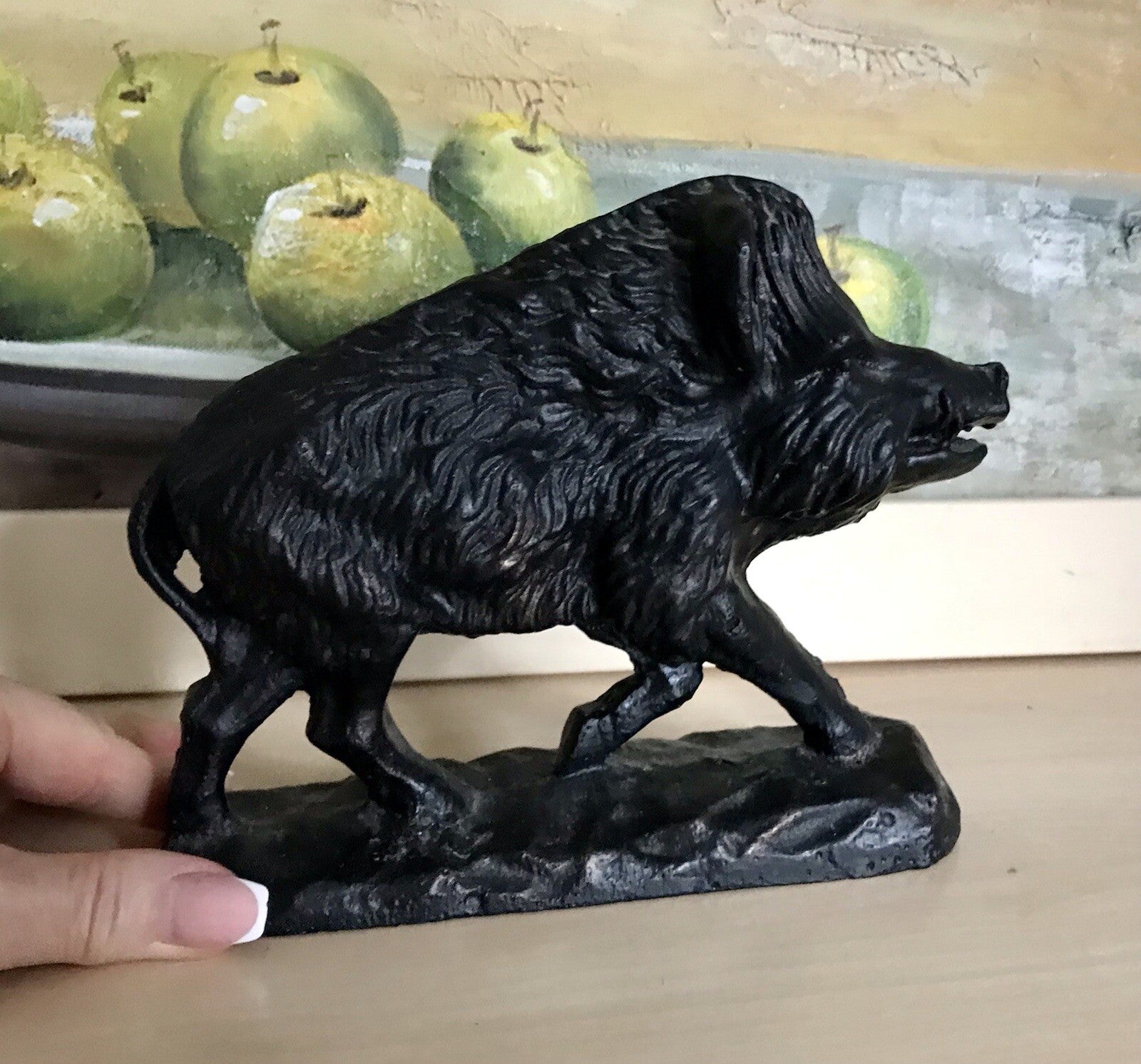 Alt antik? Eisenguss Skulptur Figur Schwein Wildschwein Gusseisen