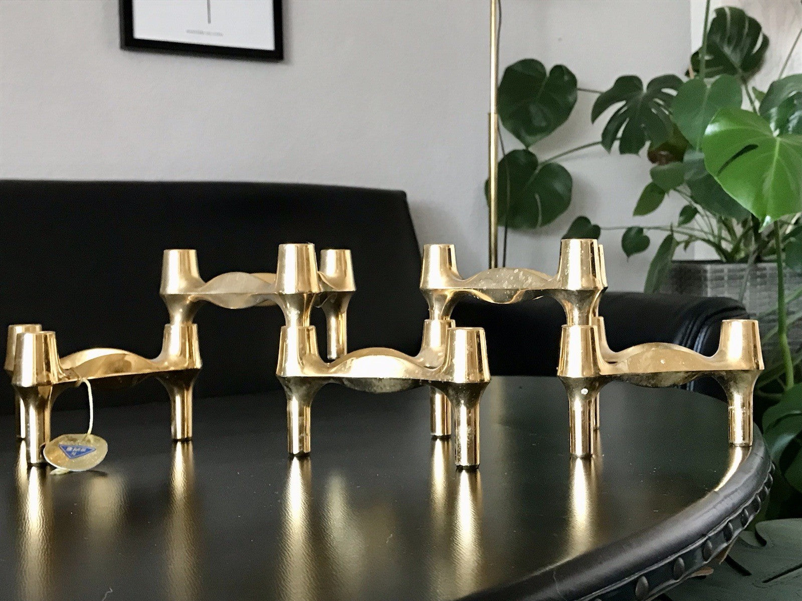 Nagel Quist BMF Vintage 60er 5x Kerzenleuchter Stecksystem MCM 24K vergoldet