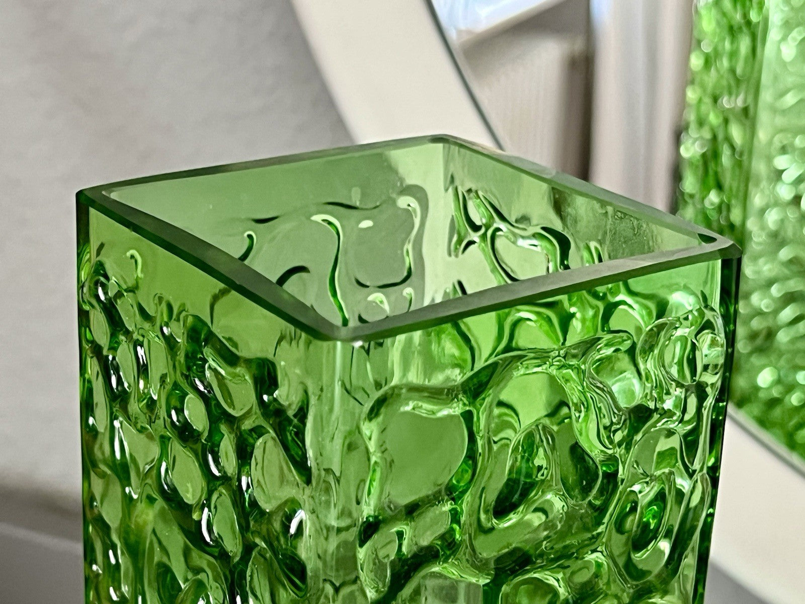 Vintage 60er 70er Design Glasvase Glas GRÜN Vase Bubble Pop Bengt Orup