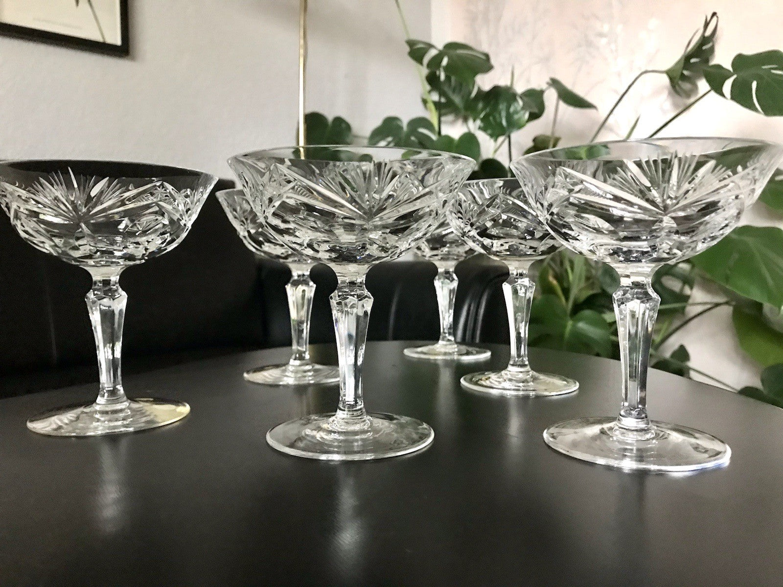 Vintage 6 Champagnerschalen Sektschalen Kristallglas Bleikristall Nachtmann