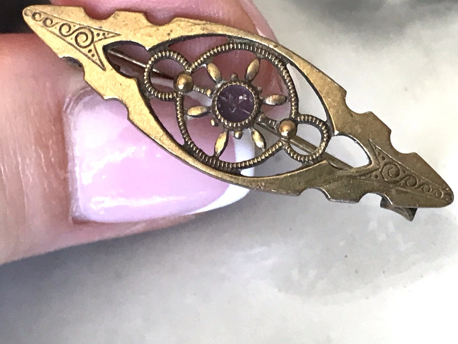 Antik purer Jugendstil Brosche Kettenanhänger ? Anhänger goldfarben