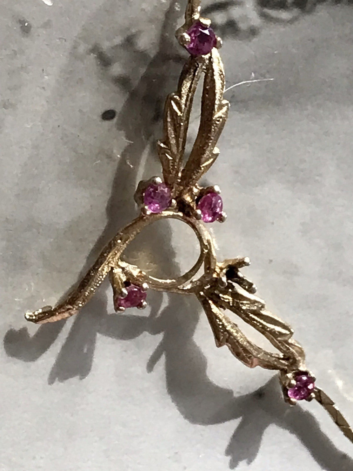 Antik Edel Jugendstil 925 Silber vergoldet Collier Halskette Rubine ?