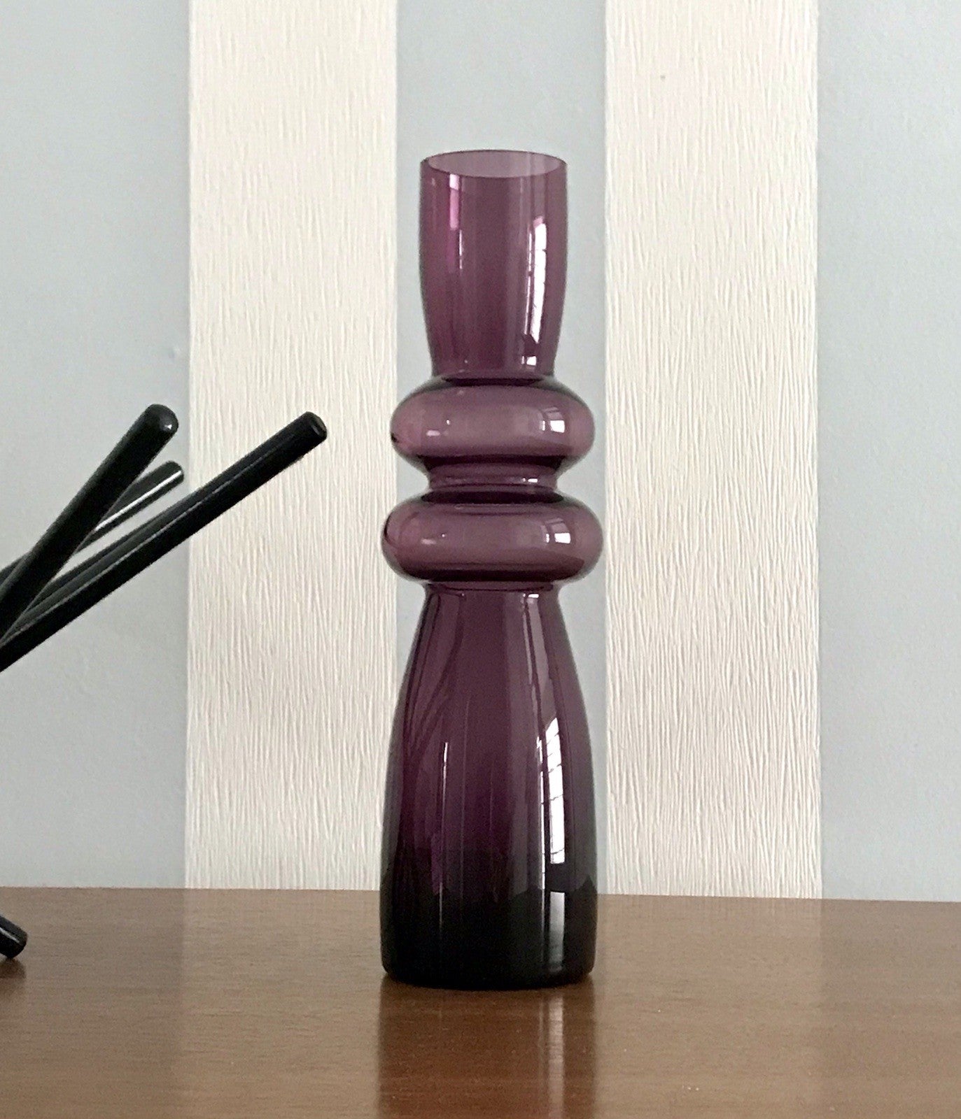 Vintage mid century Vase 60er 70er Glasvase mundgeblasen WUNDERSCHÖN!! lila