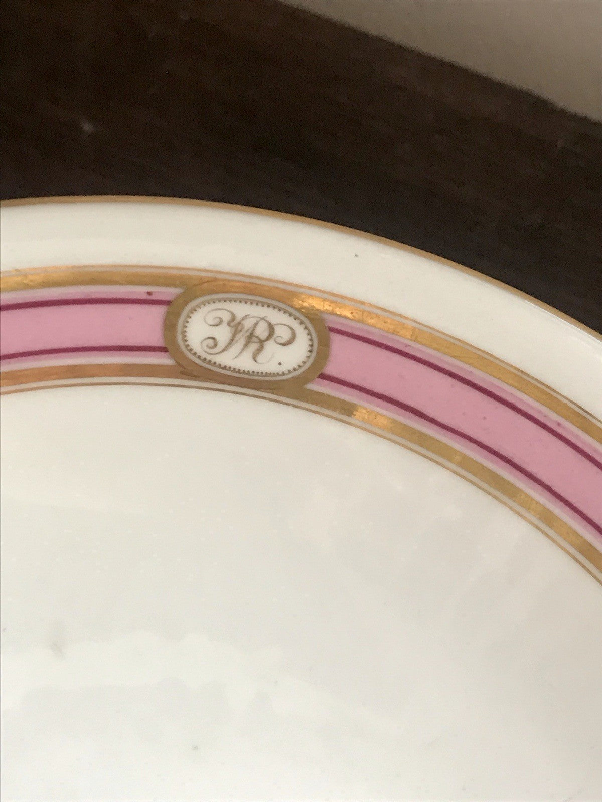 Antik Biedermeier Porzellan Fußschale Schale auf Fuß  ~1845 Ligatur Monogramm JR
