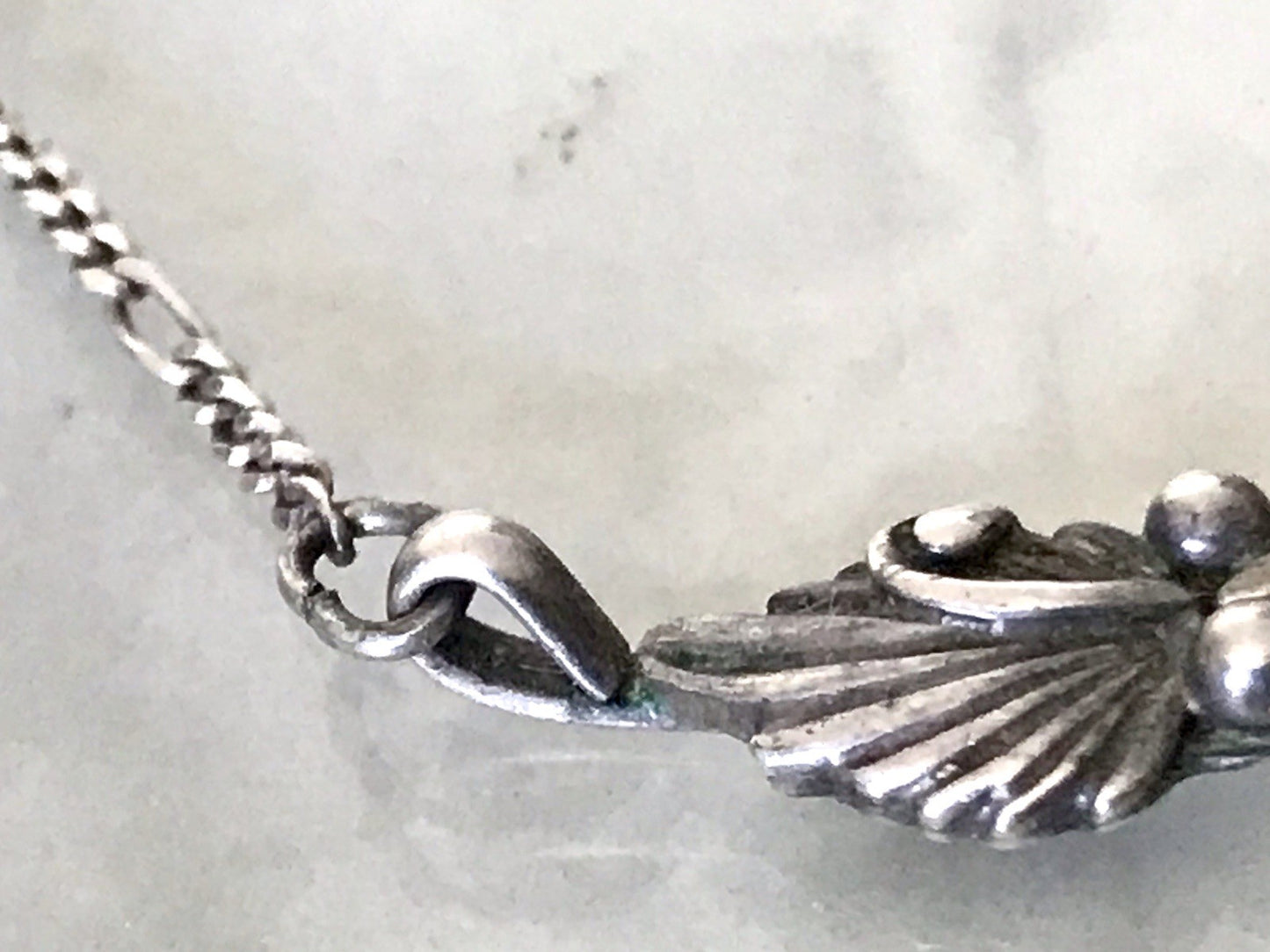 Antik alt 925 Sterling Silber Collier Halskette Türkis