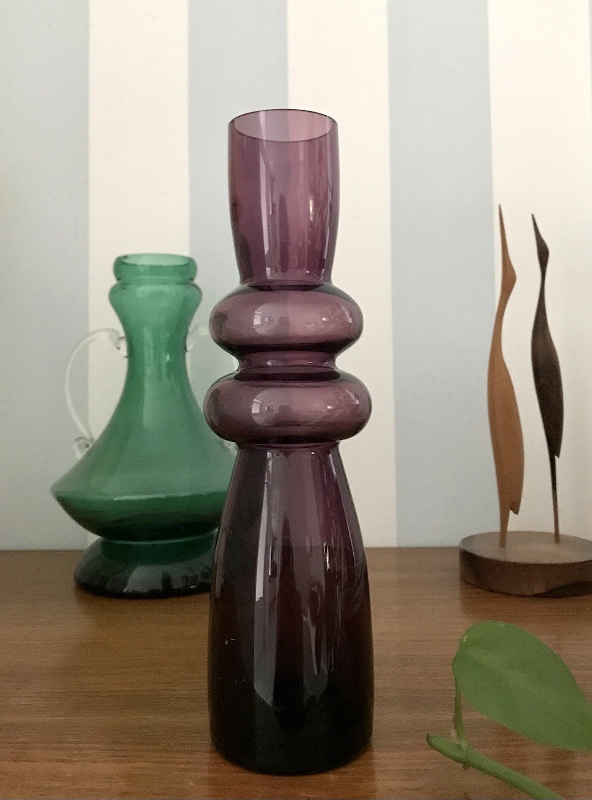 Vintage mid century Vase 60er 70er Glasvase mundgeblasen WUNDERSCHÖN!! lila