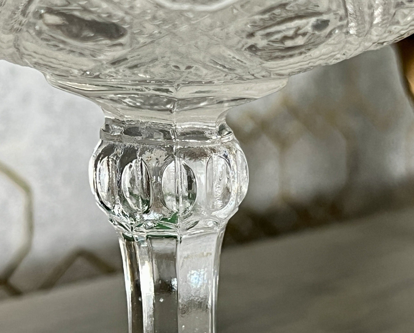 Antik Jugendstil Art Déco Pressglas Glas Fußschale Schale Zuckerschale groß