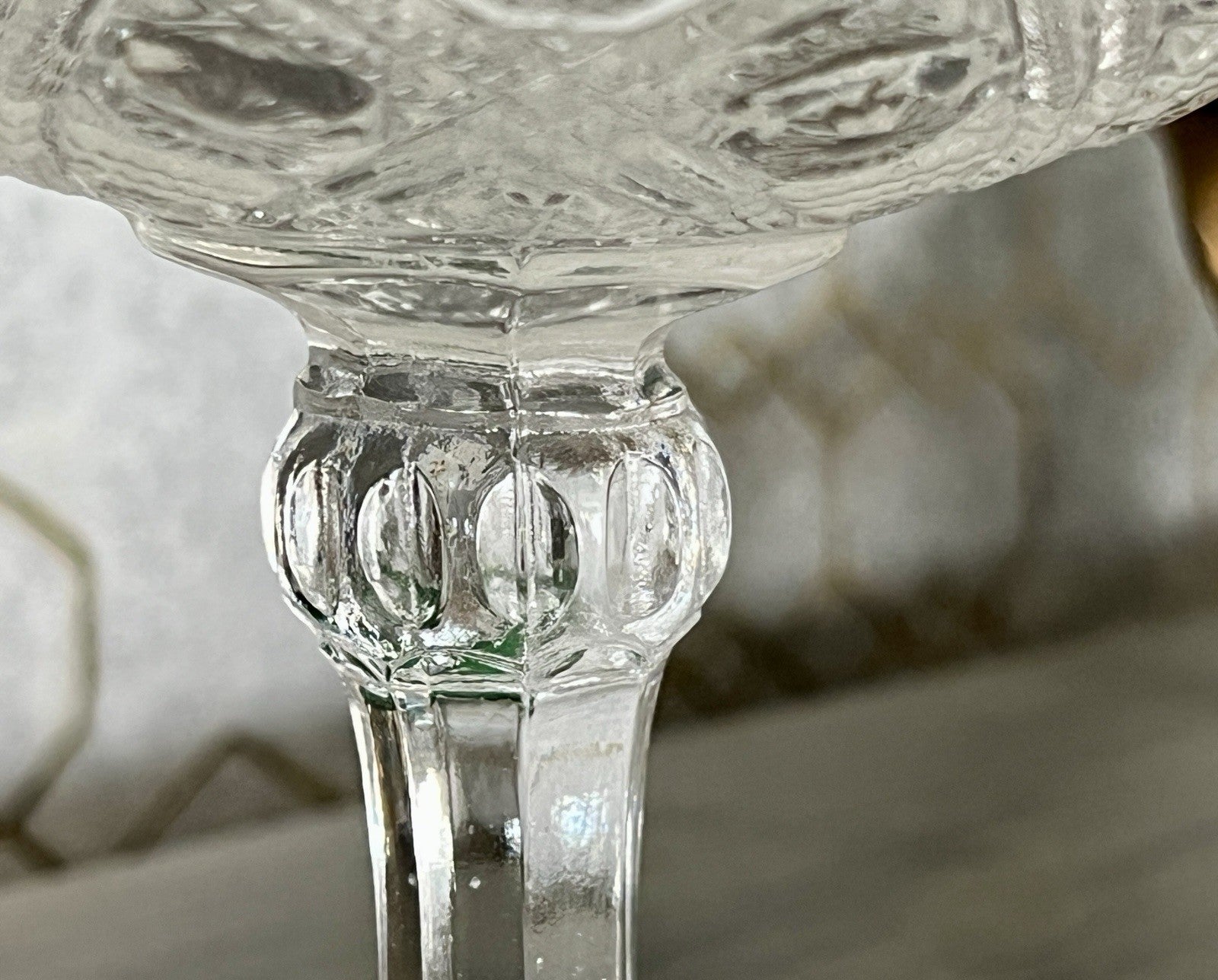 Antik Jugendstil Art Déco Pressglas Glas Fußschale Schale Zuckerschale groß