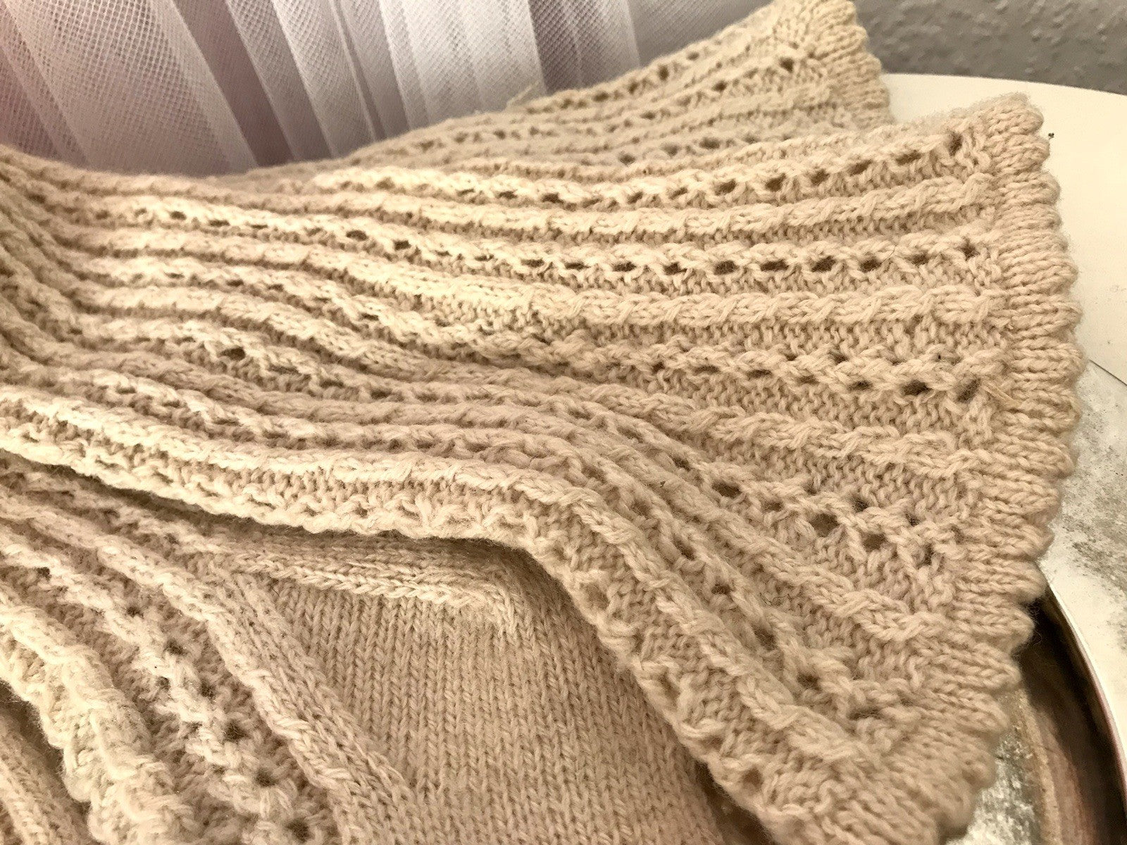 Antik Strümpfe Overkneestrümpfe Schaf-Wolle beige Trachten?