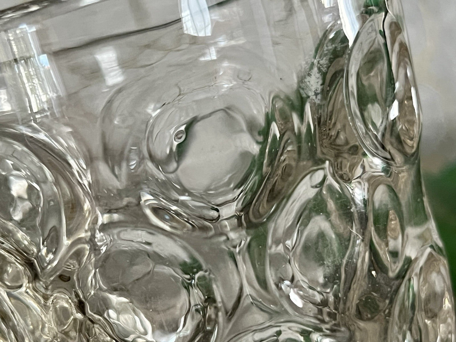 Antik  Biedermeier Tausendaugen Fußbecher Bierglas Ale Glas Abriss