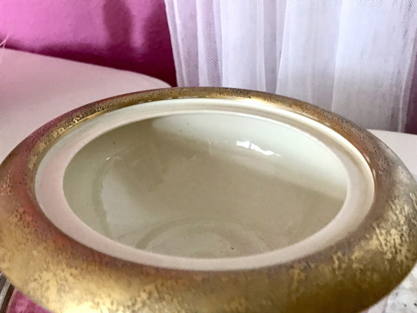 Antik Art Déco Porzellan Dose Deckeldose Schatulle Bonboniere Heinrich&Co 1930