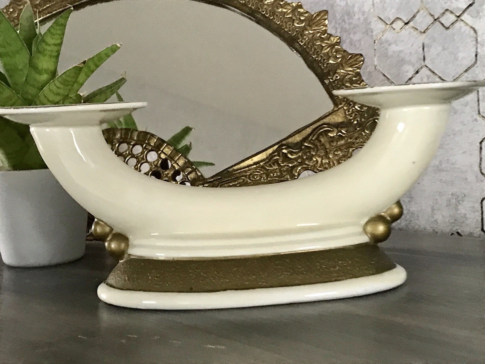 Antik Art Déco Porzellan Kerzenleuchter Neu-Tettau Edel Elfenbein