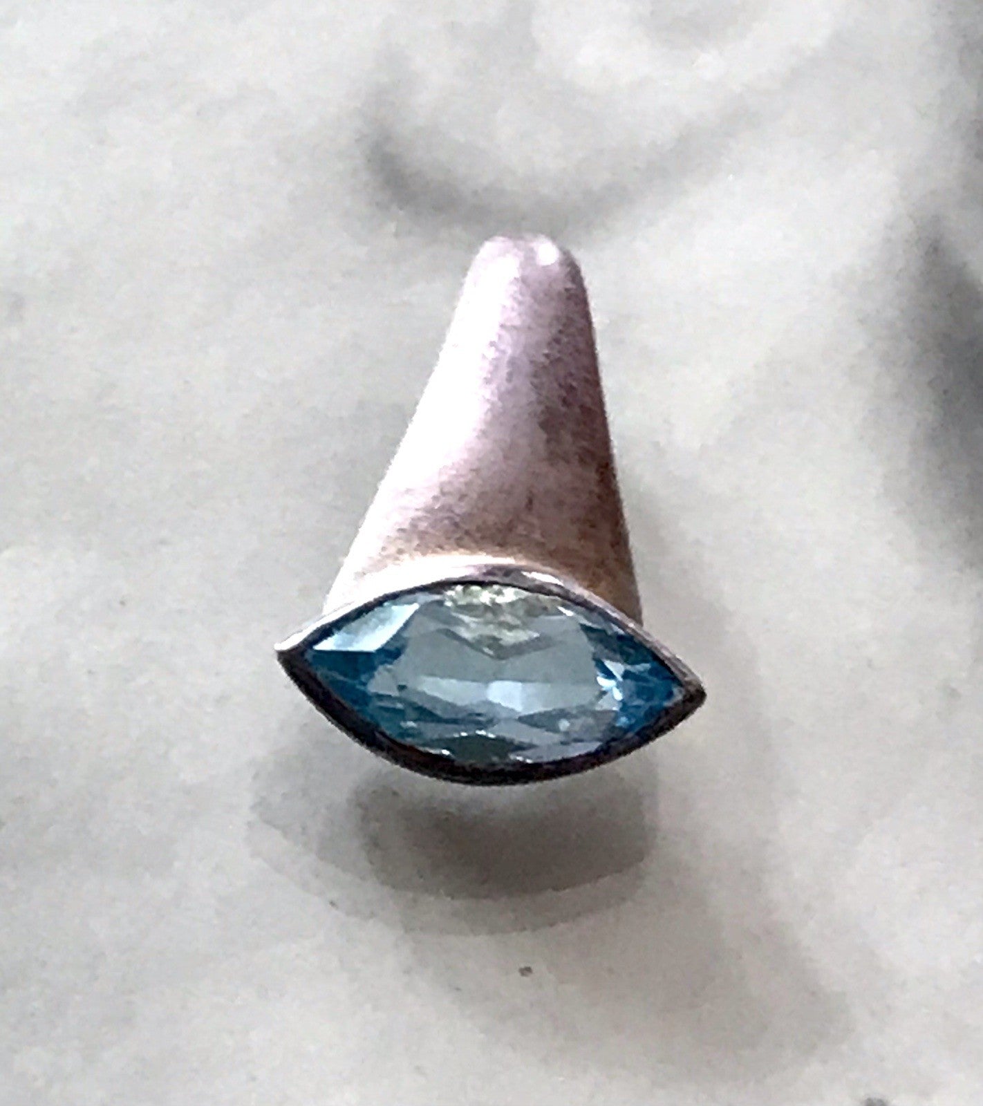 Vintage Kettenanhänger Anhänger Silber blauer Stein Designer